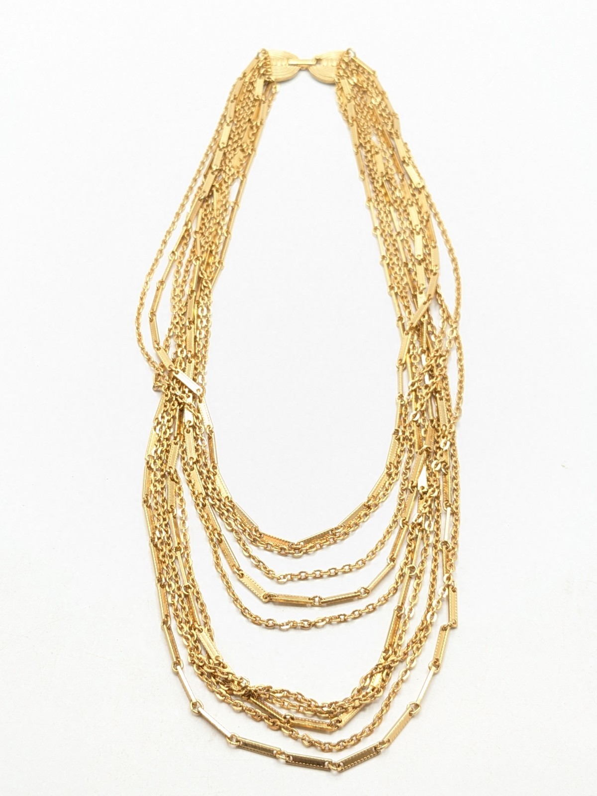 Vintage Sarah Coventry Layered Gold Tone Multi-Strand Necklace