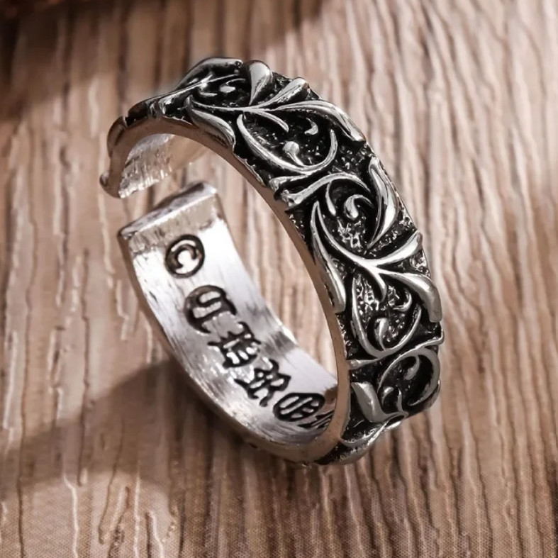 1pc Vintage Open Style Eternal Ring Adjustable Antique Silver Couple Gift – NEW