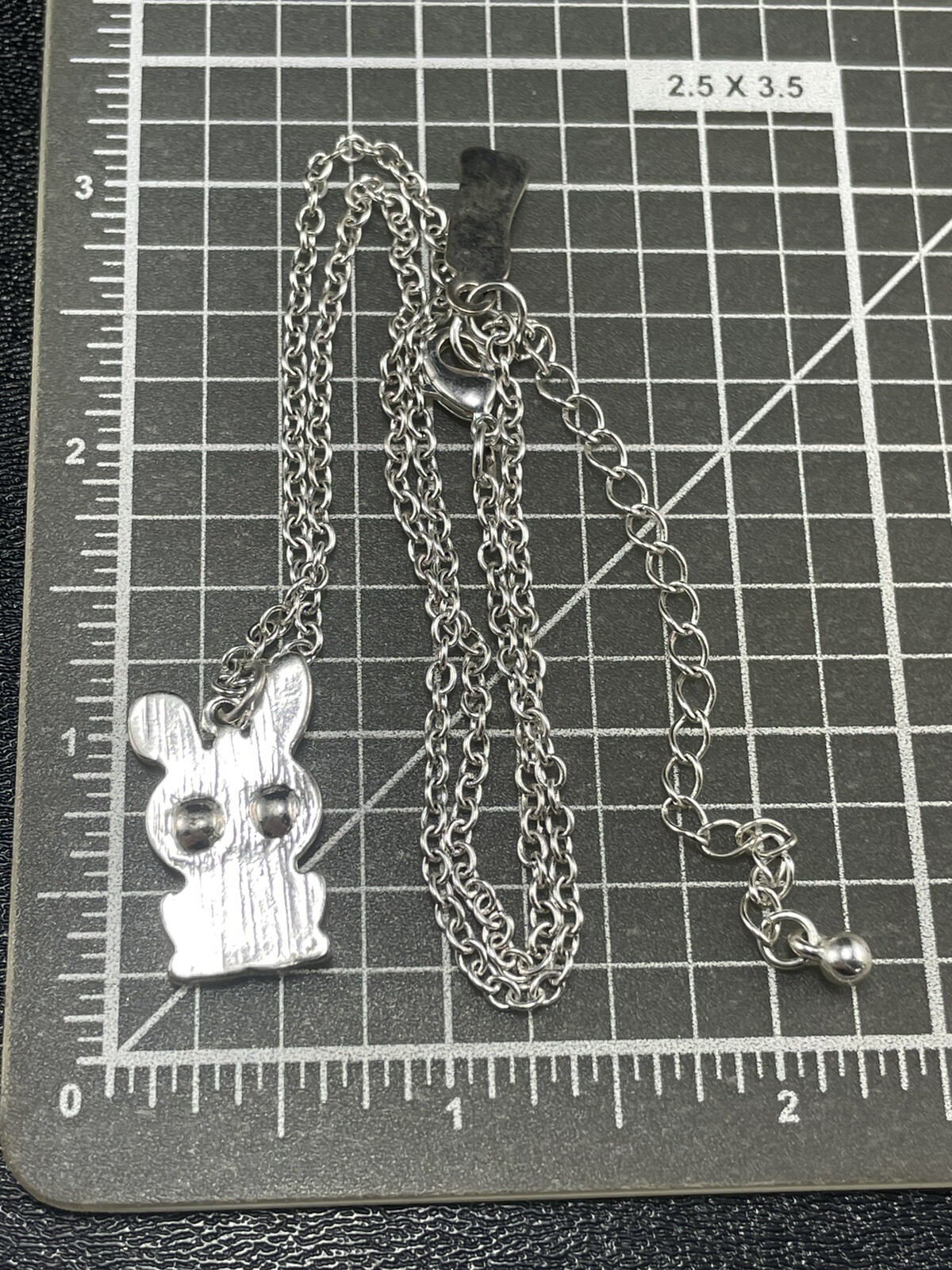 Vintage Bunny Rabbit Pendent Necklace 16-18” Chain