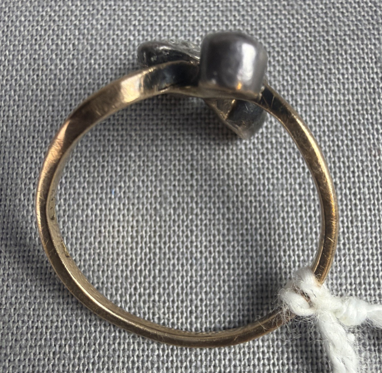 Antique 5 Rose Cut Diamond Ring 10ct Gold Old Family Stone Handmade 1880-1920