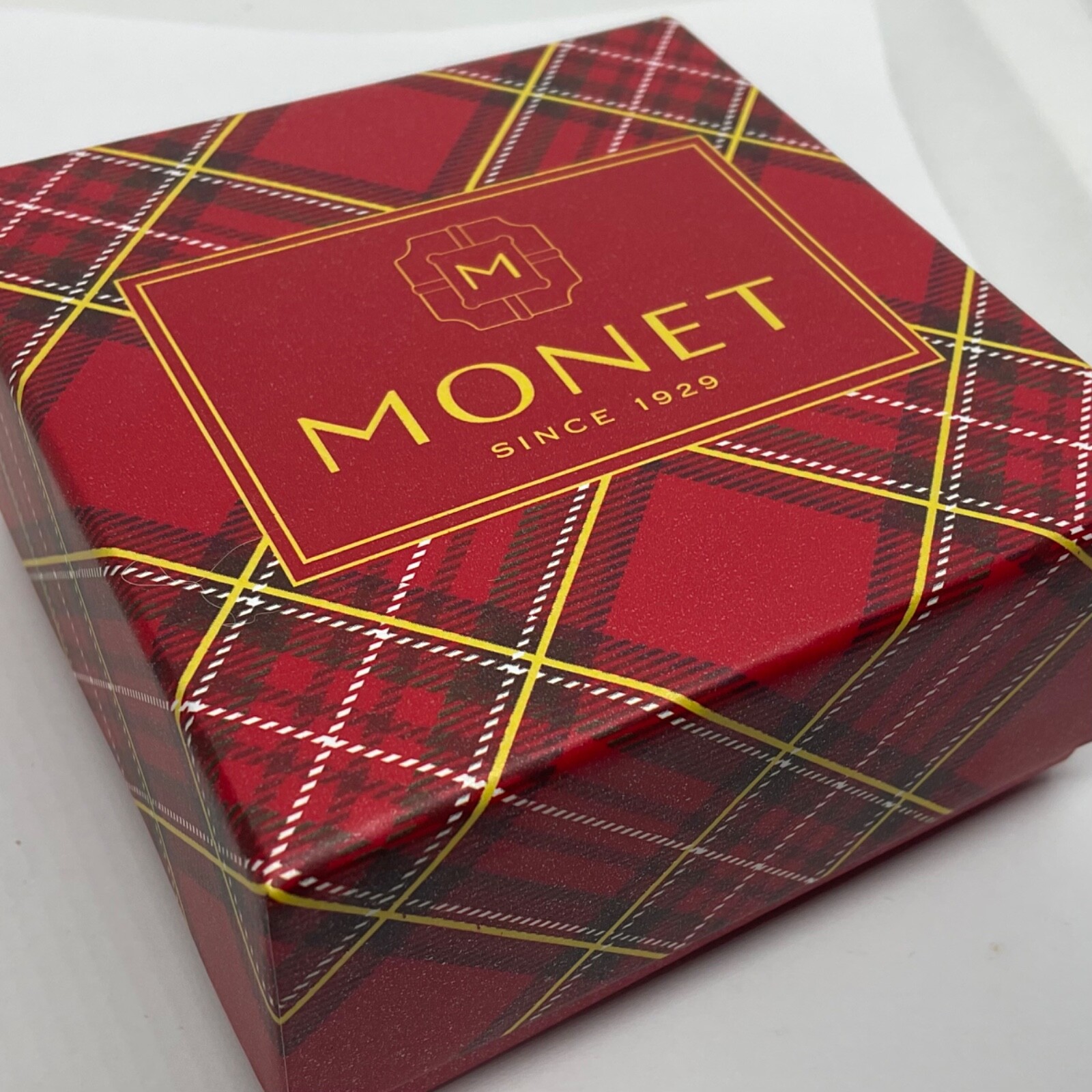 Monet Christmas Ornament & Pine Brooch Pin Enamel & Pave Rhinestones NEW in Box