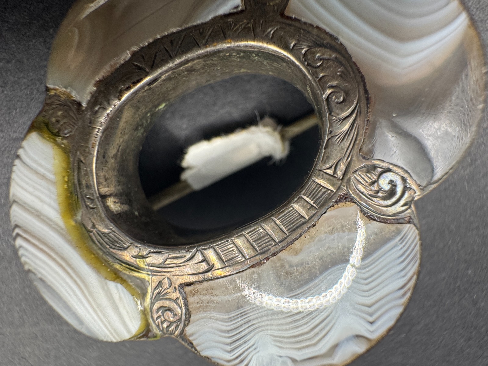 Victorian Scottish Agate Brooch Sterling Silver