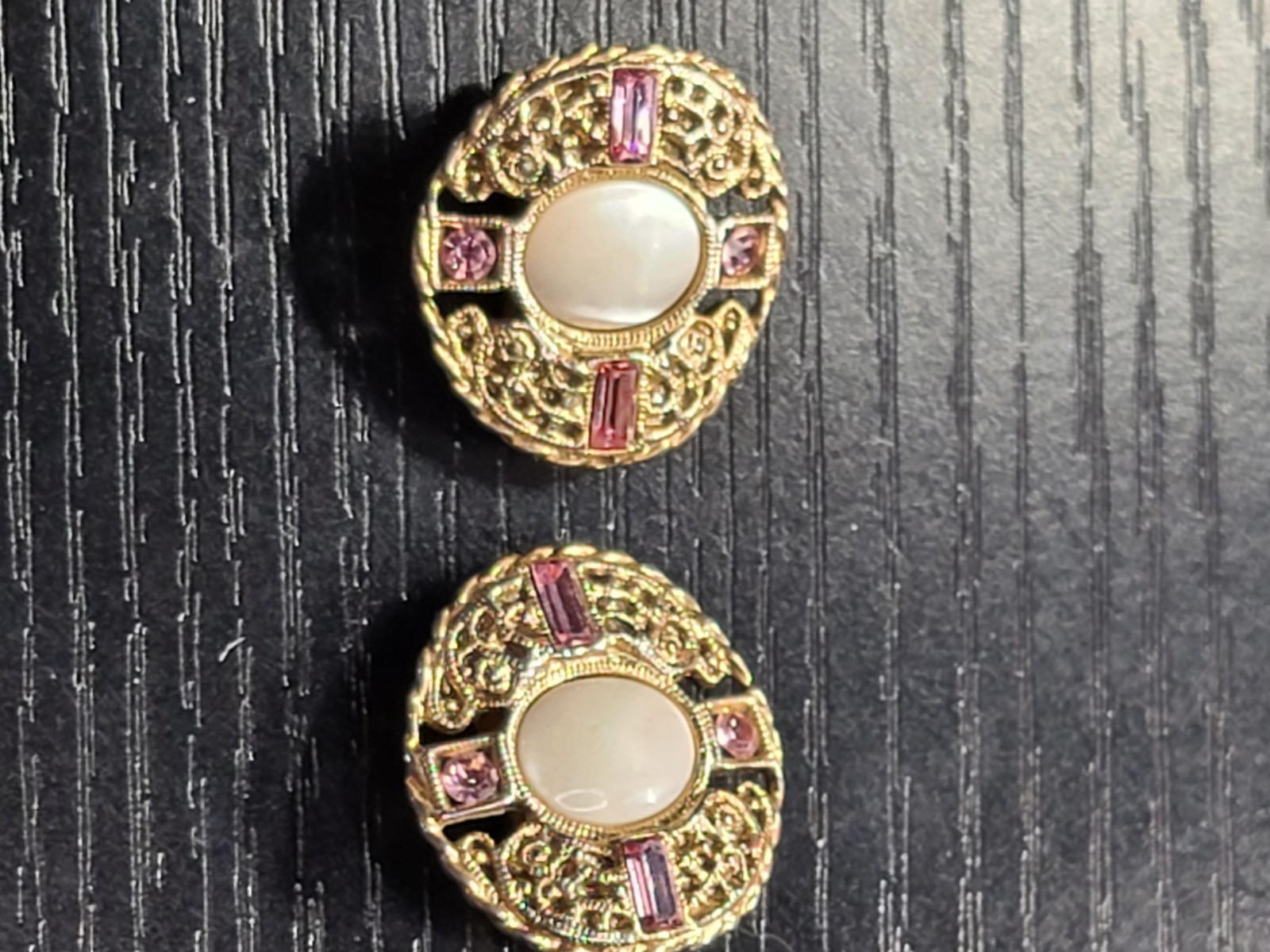 Curated Vintage Clip On Earrings Lot MOP Rhinestone Japan Hong Kong 50s 60s 80s