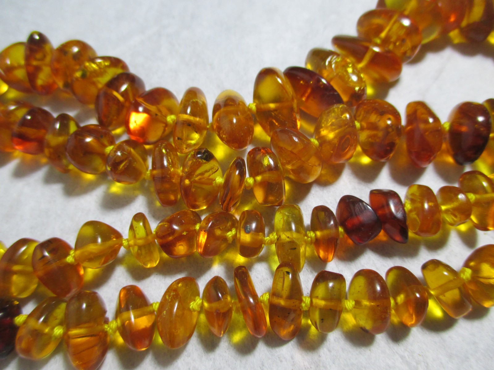 Vintage Baltic Honey Amber Chunky Nugget Hand Knotted Necklace 25 in