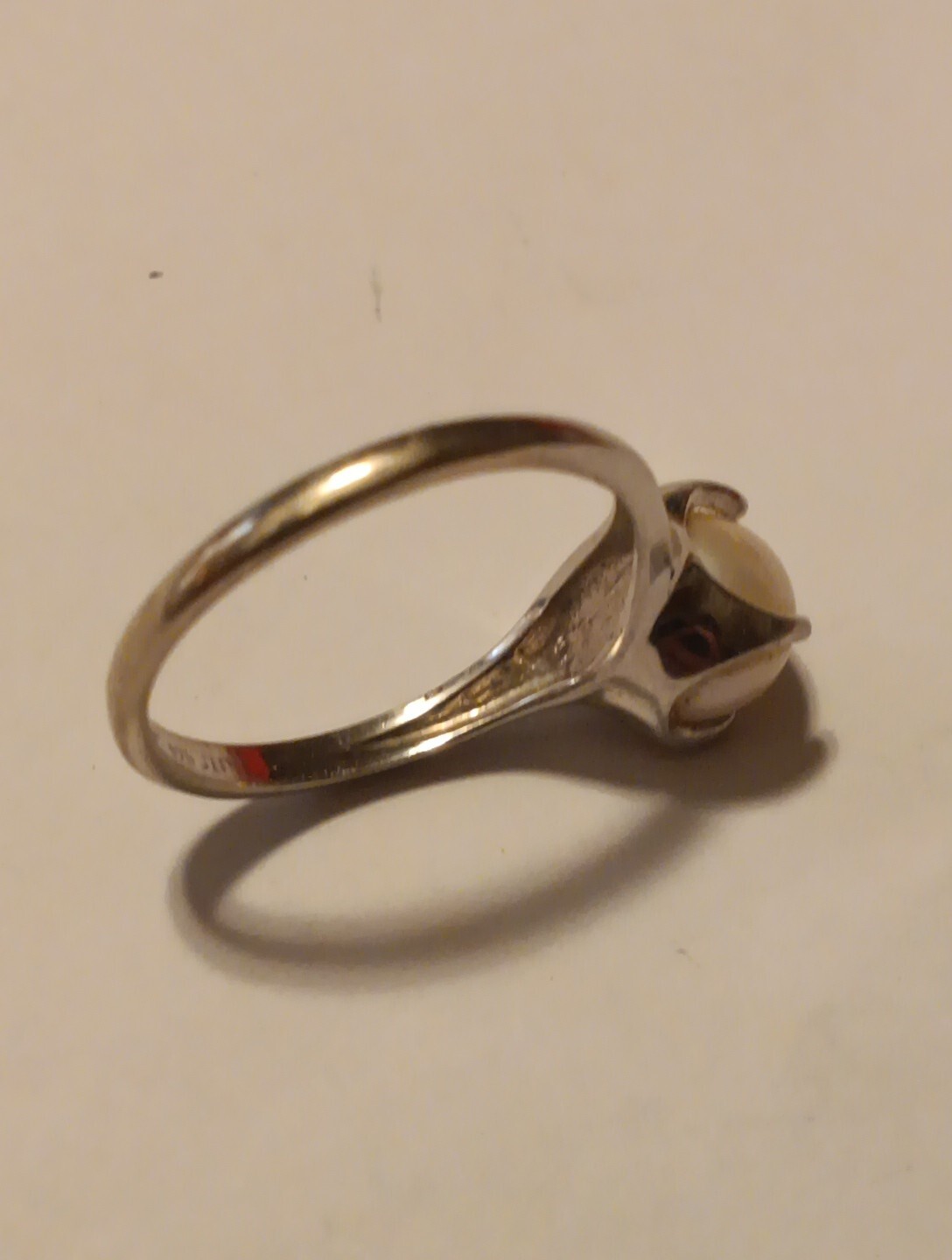14k Gold Vtg Womens Pearl Ring Size 6 3/4?sized At Pawn Shop Price 2 Sell!3 Gram