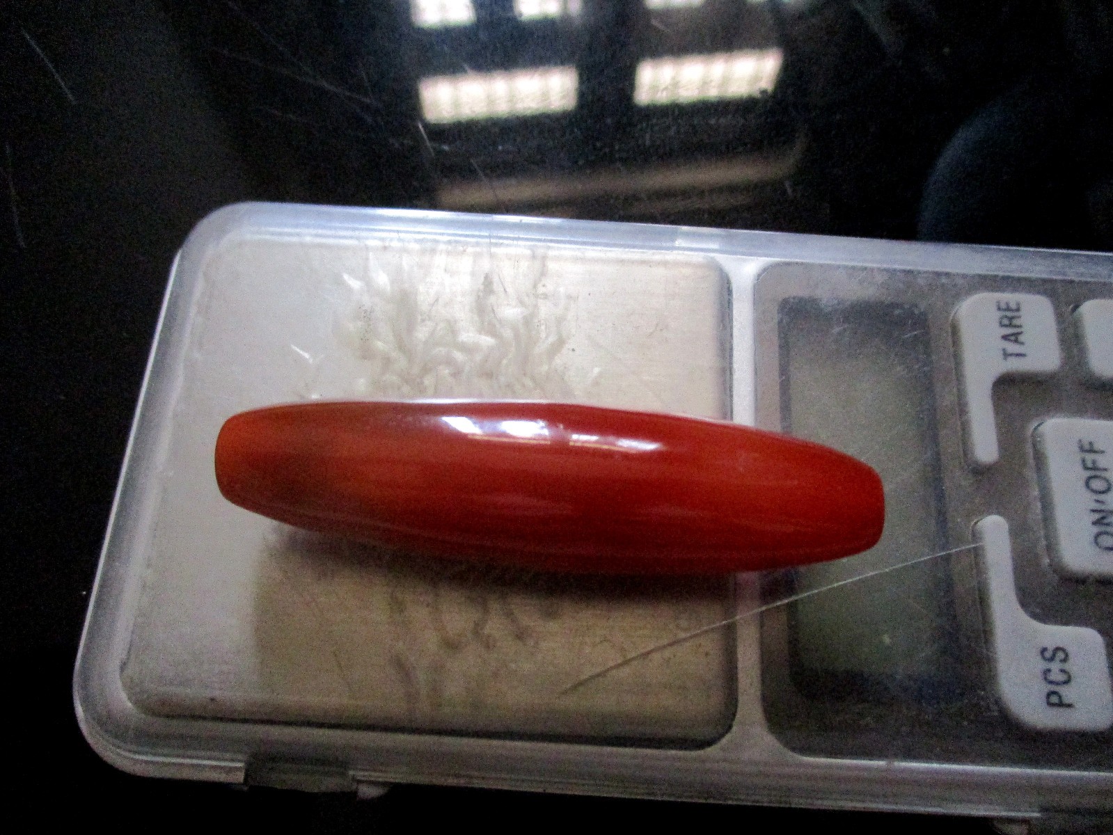 carnelian Elongated Bead Agate Antique 58 * 15 mm, 18.56 Gms