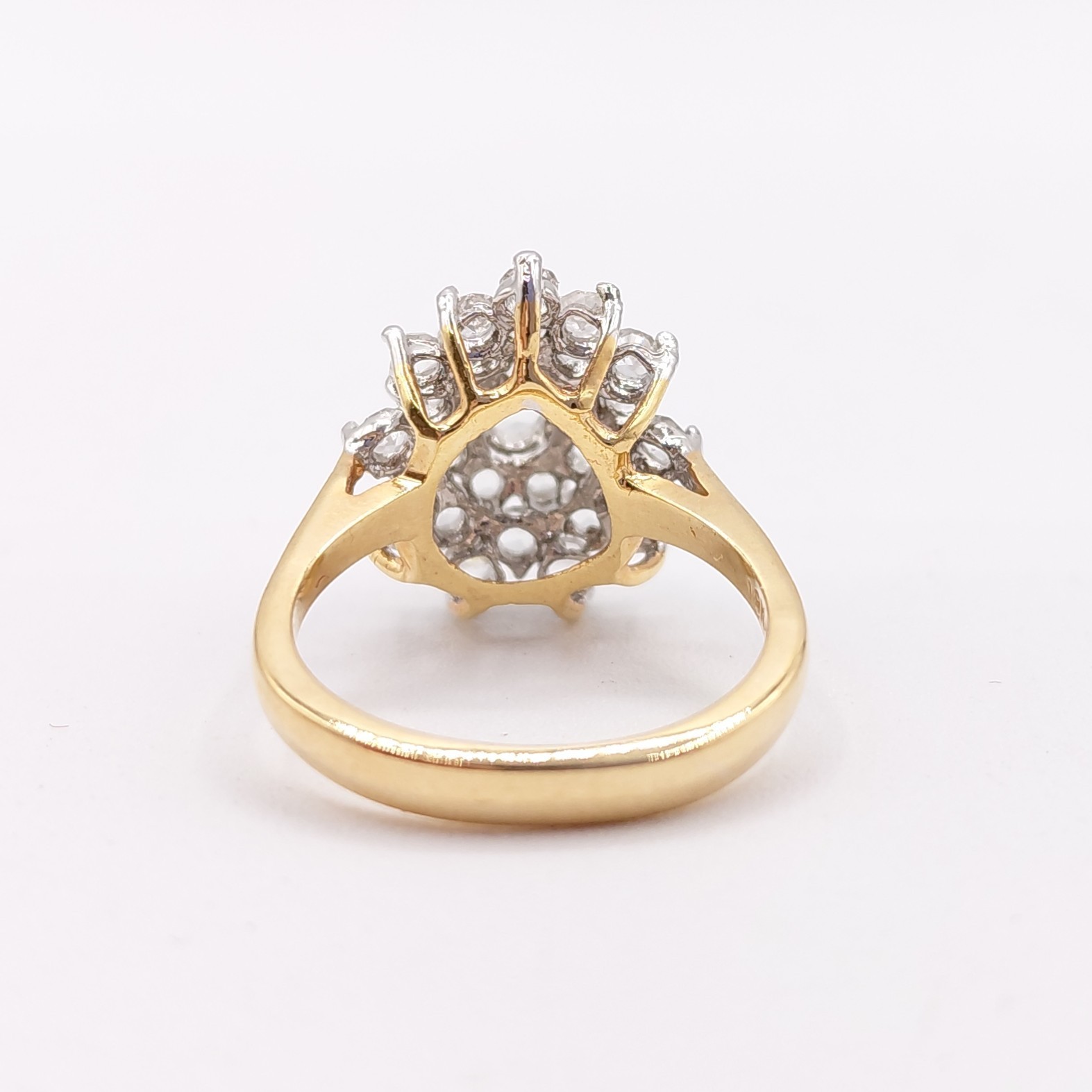 Vintage 18K GE Costume Cocktail Statement Ring CZ Size 6