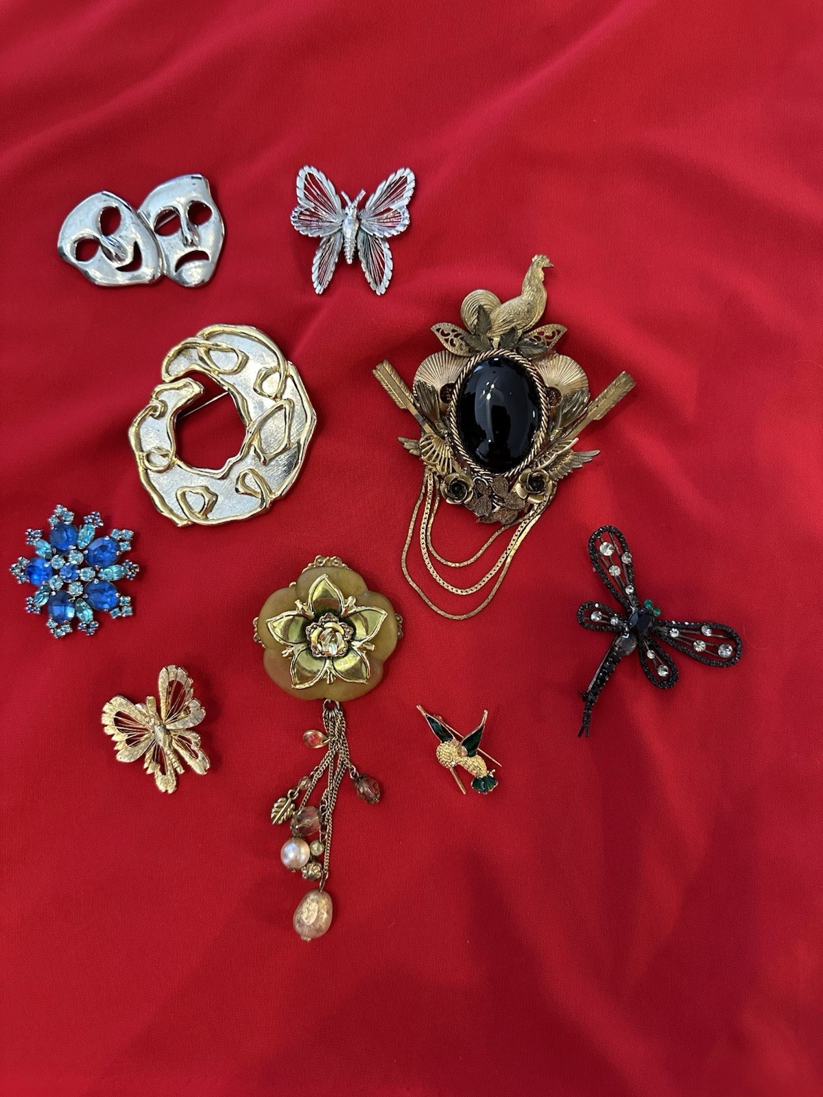 Vintage mixed Lot 10pc Brooch Pin Pendant, Maximal Art, ParkLane.