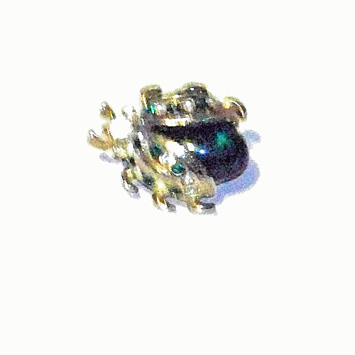 vintage unsigned bug brooch gold tone rhinestone
