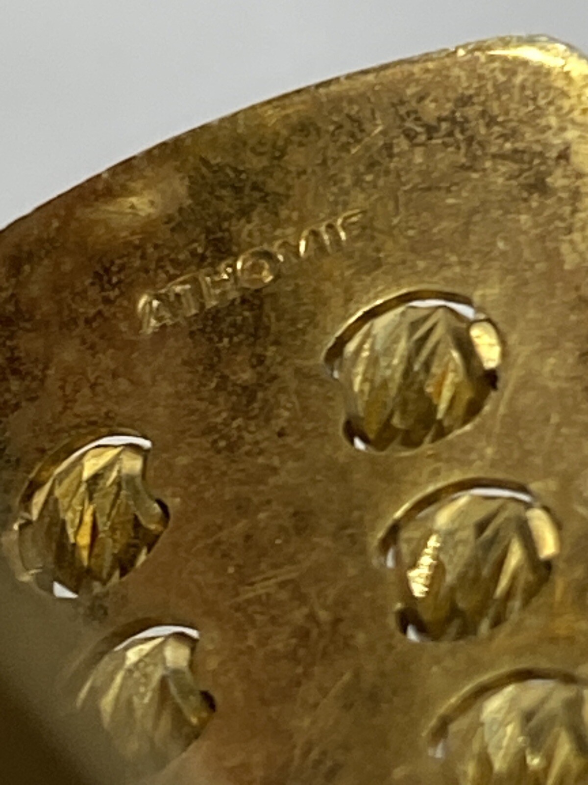 Vintage Athomie Italy 925 Silver Cuff Bracelet Gold Tone Designer Rare