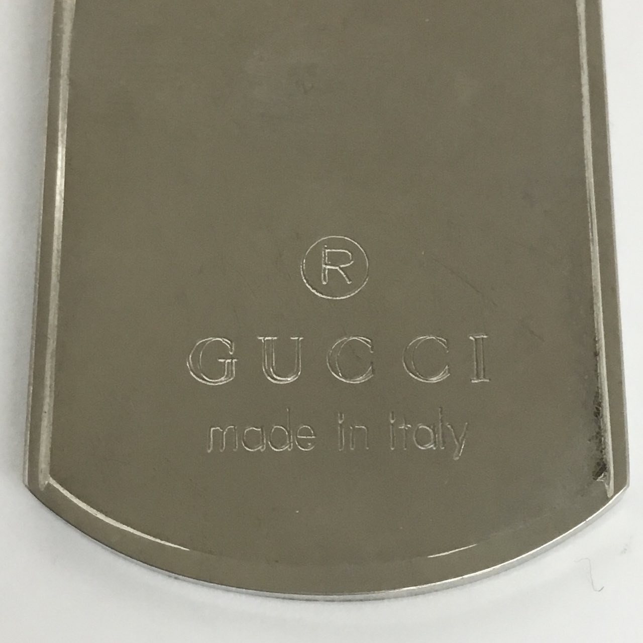 Auth GUCCI Excellent Condition Dog Tag Necklace Silver 925 Italy FS