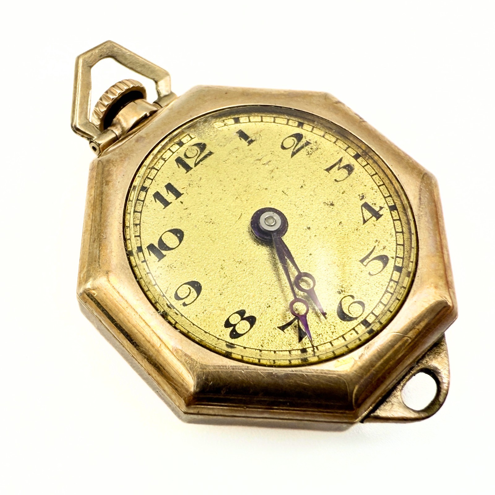 Antique Victorian Gold Filled Octagon Working Watch Pendant