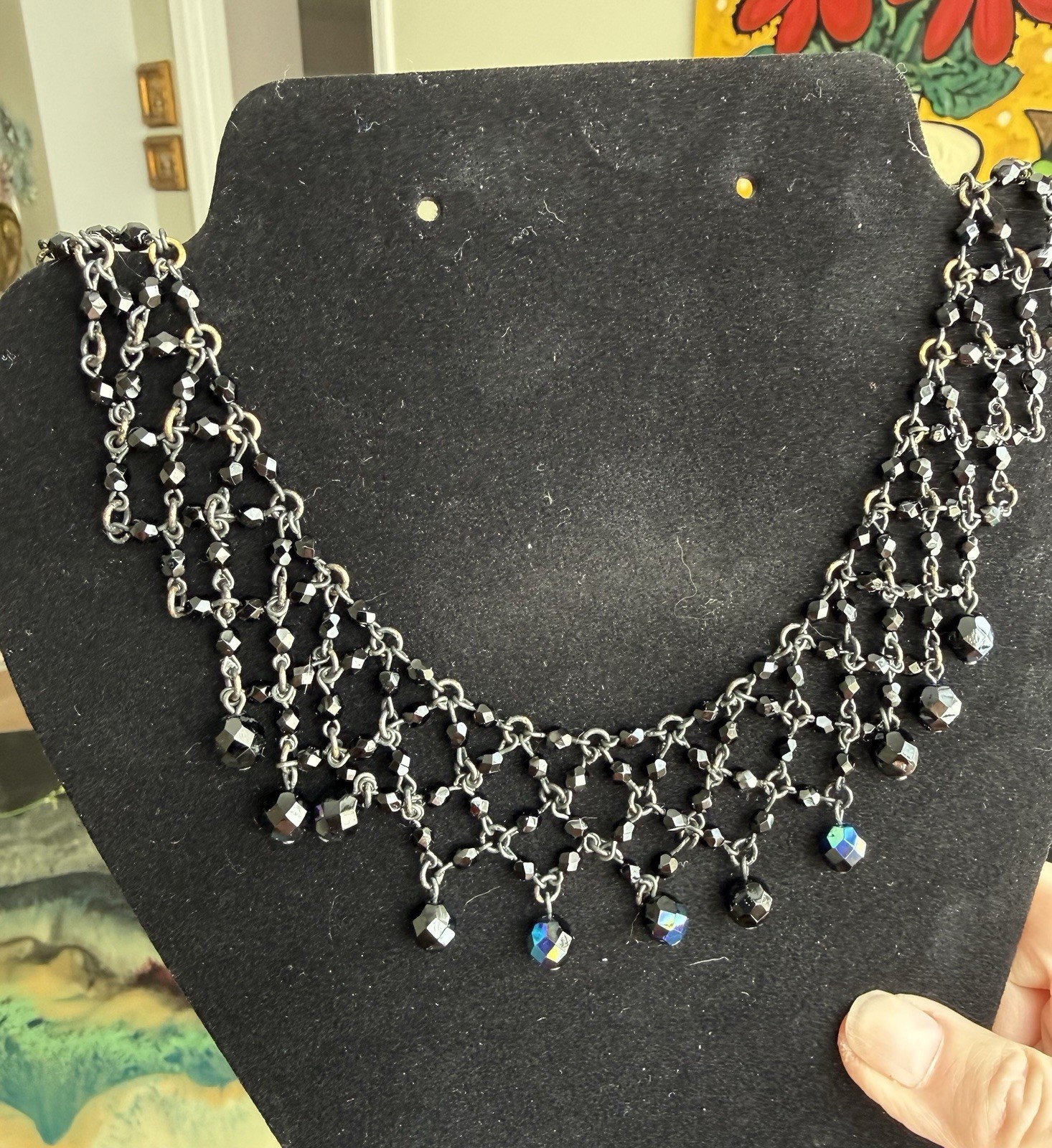 Victorian Reproduction Faux Jet Necklace