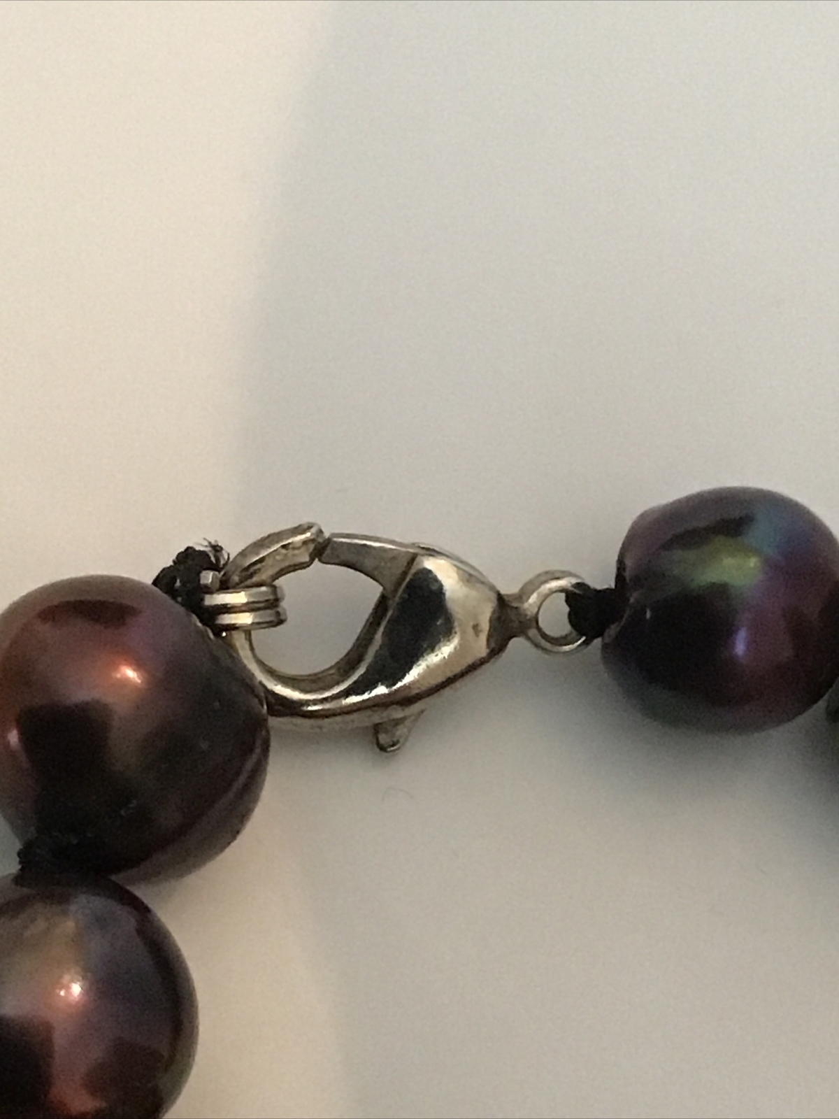 17″ Strand Copper Purplish Cultured Pearls Clasp Necklace 6.4-7.2MM 40 Pearls