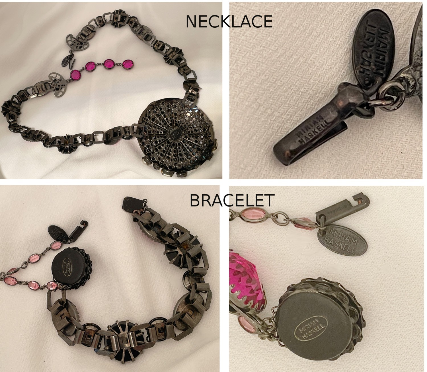 Vintage Miriam Haskell Art Nouveau Bohemian Gipsy / Roman Maiden Necklace Set