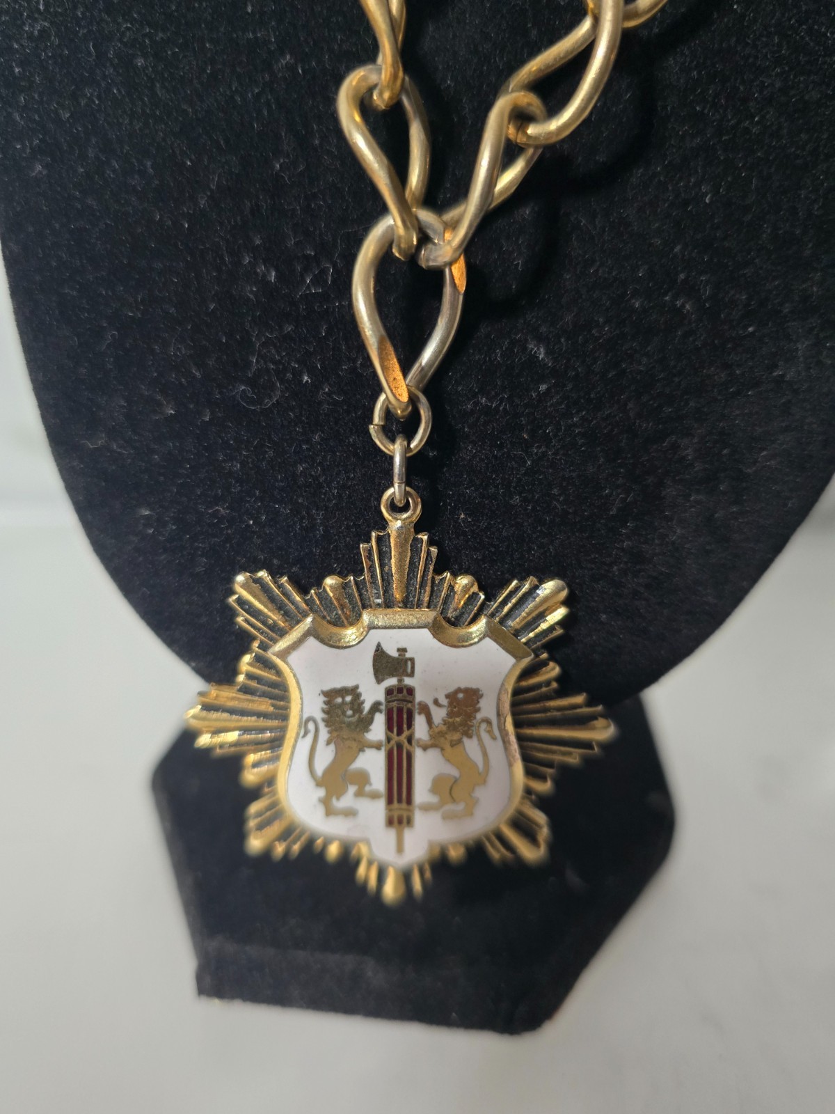 Vintage Heraldic Shield Necklace