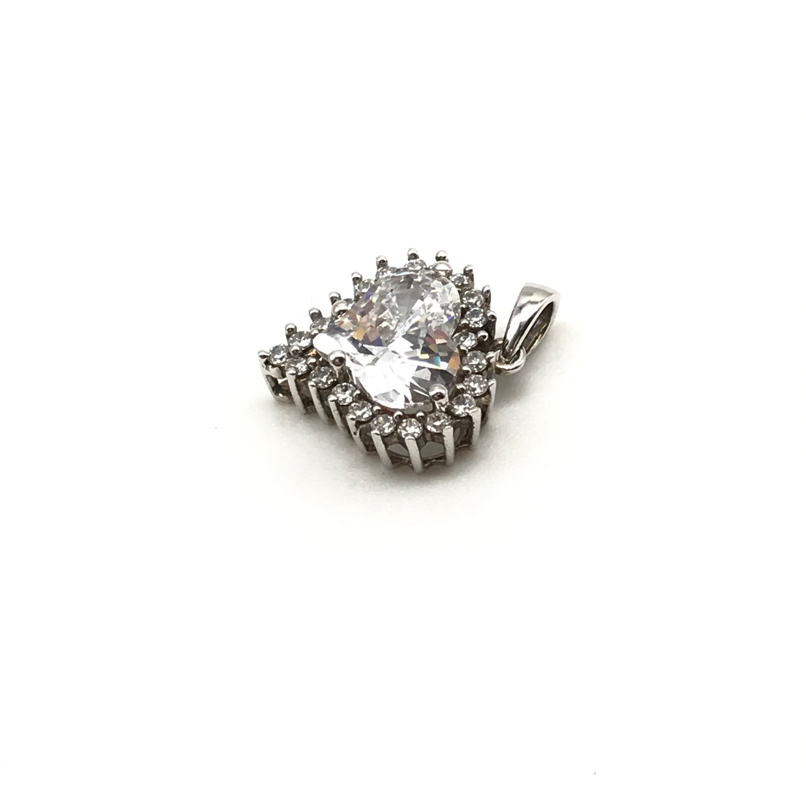 925 Sterling Silver Sparkling Clear CZ Cubic Zirconia Small Heart Love Pendant