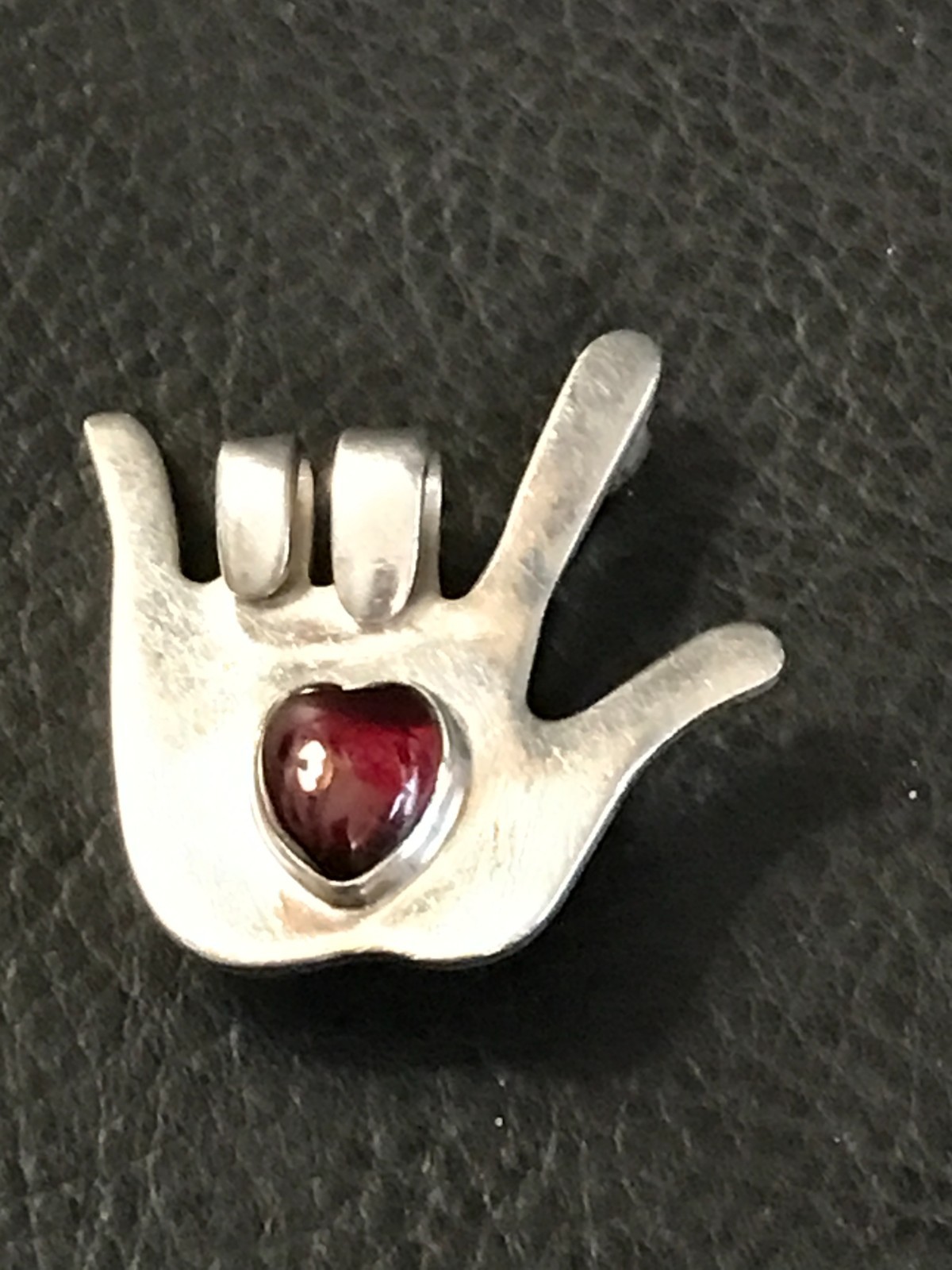 Vtg Sterling Silver GREAT FALLS METAL WORKS I Love You Hand Sign Language Pin