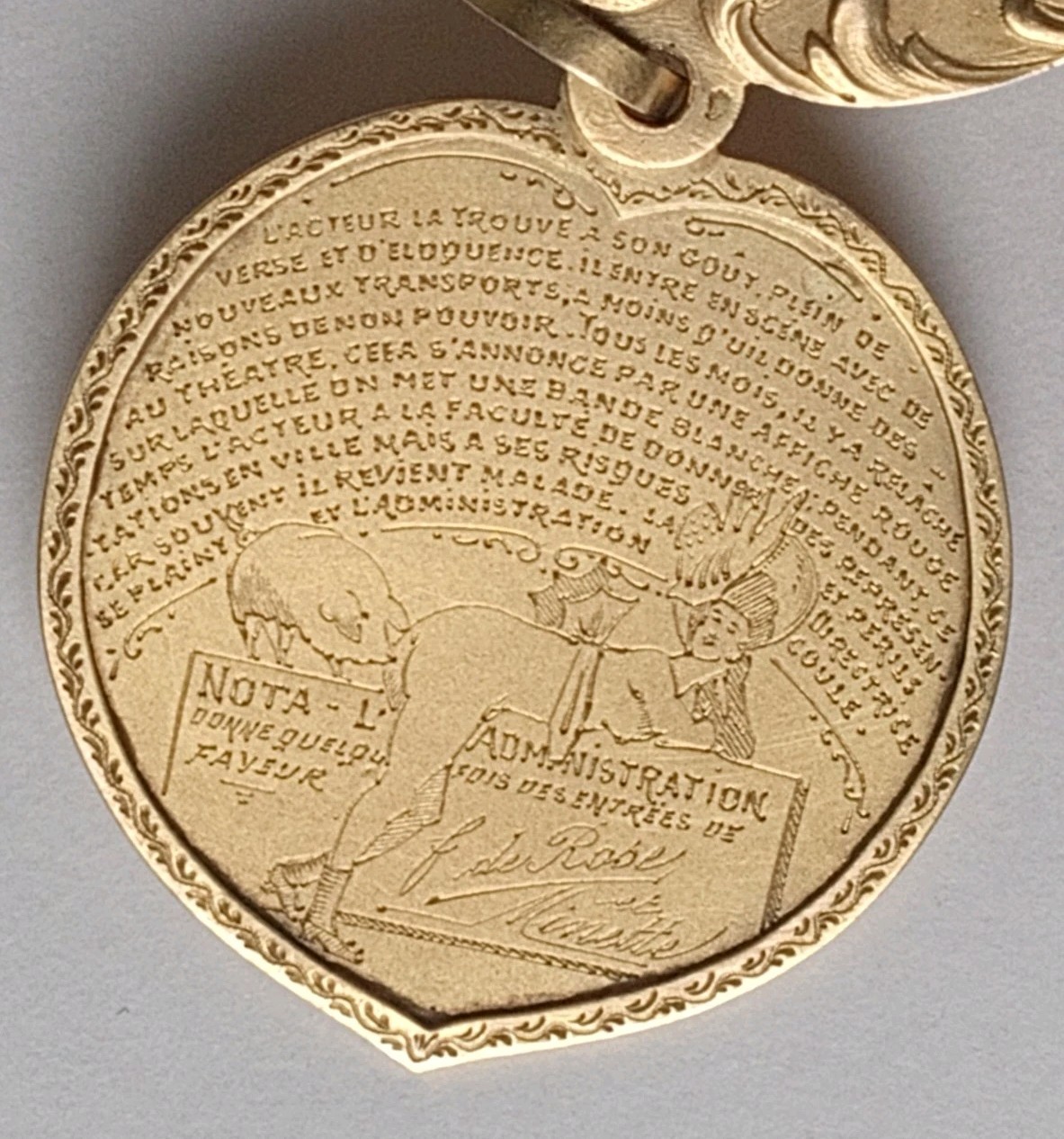 Erotic French 18K Gold Paris Theater Actor Rabbits Pig & Woman “A Night Of Love”