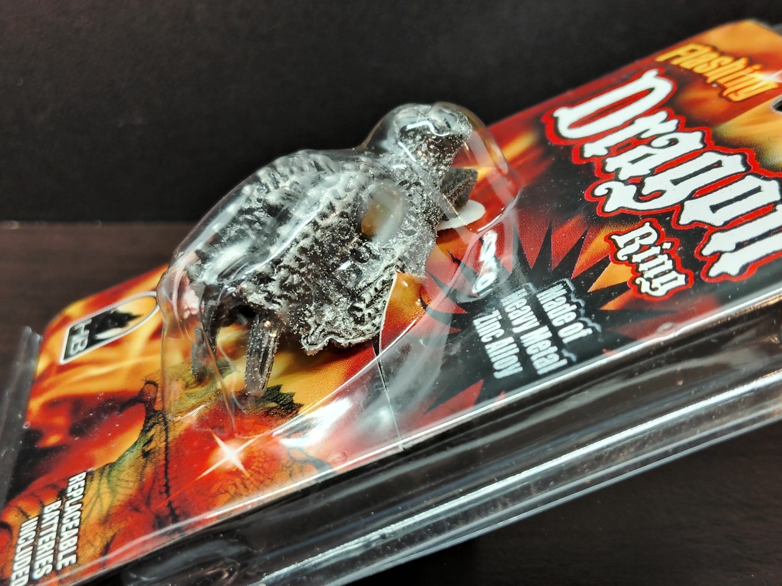 Dragon Ring Detailed Zinc Alloy Metal Eyes Light-Up – Unisex Size S (Approx. 8)