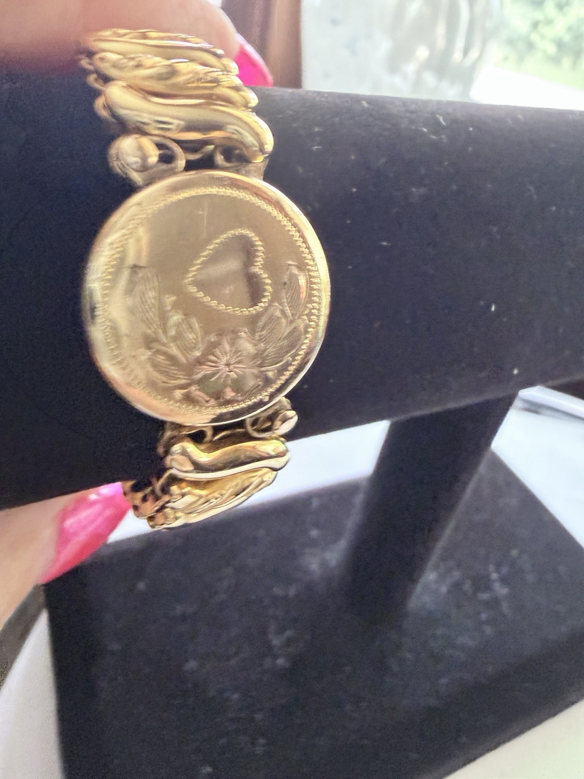 VTG 40s WWII Era Gold Sweetheart Expansion Bracelet & Necklace DF Briggs Carmen