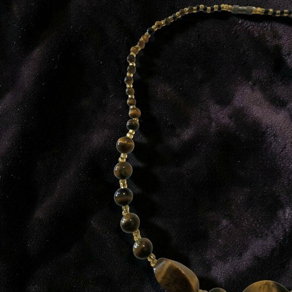 Vintage Genuine Tiger’s Eye Graduated Bead Necklace Barrel Clasp