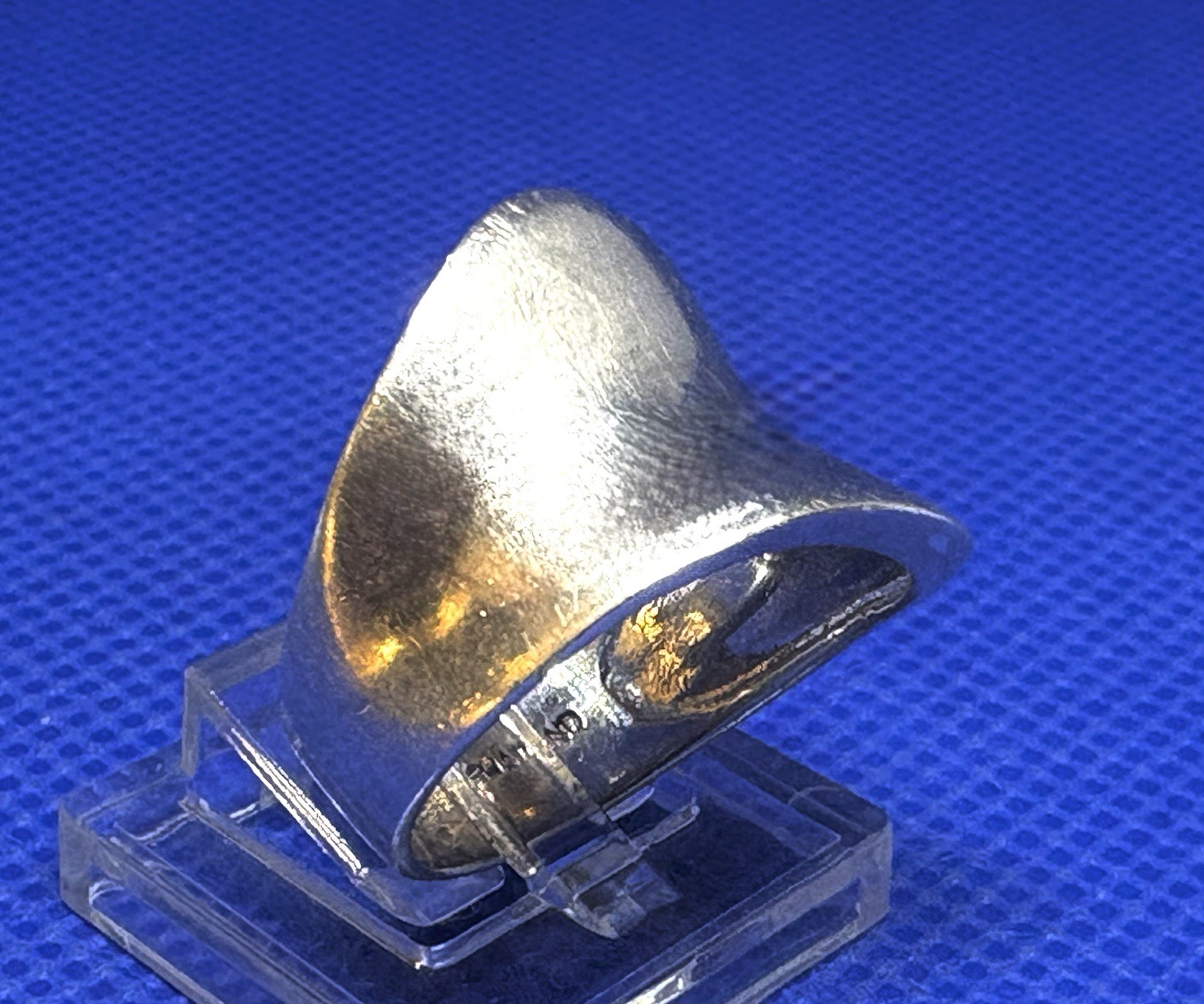 (10) Asymmetric Saddle Modernist 6.9g Vintage 925 Sterling Silver Size 6.75