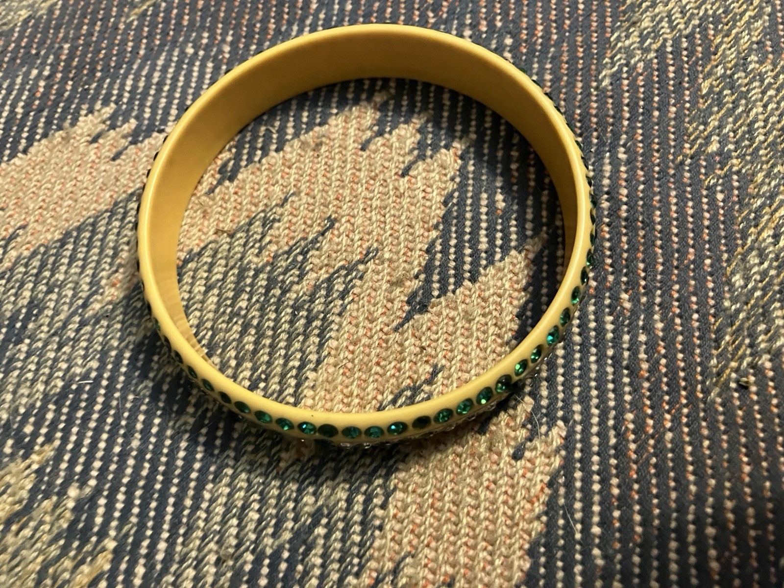 Vintage 1920’s Bakelite Bangle 3 Rows Rhinestones Art Deco Bracelet