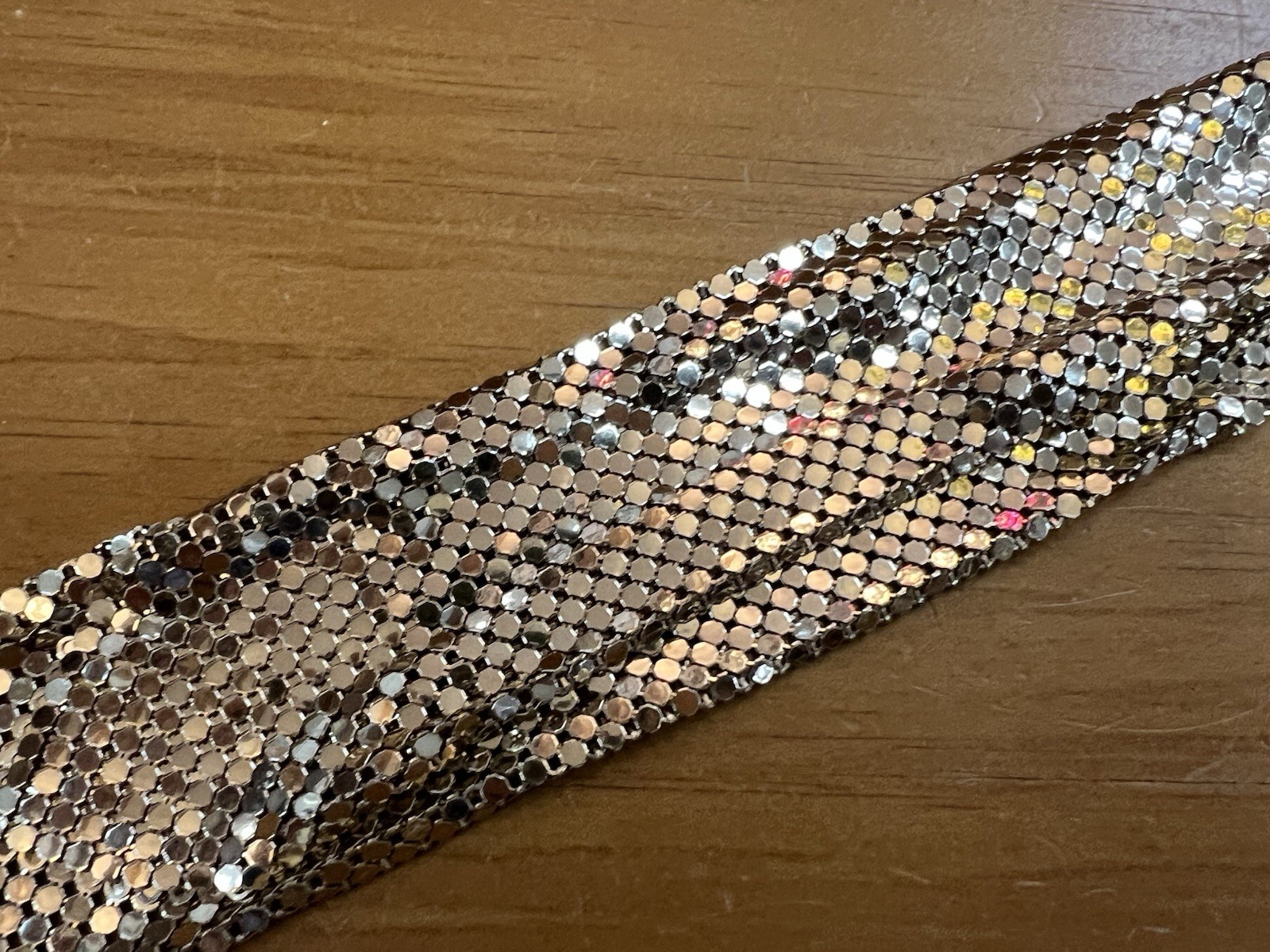 Whiting Davis Necklace Goldtone Mesh Necktie Necklace Tie