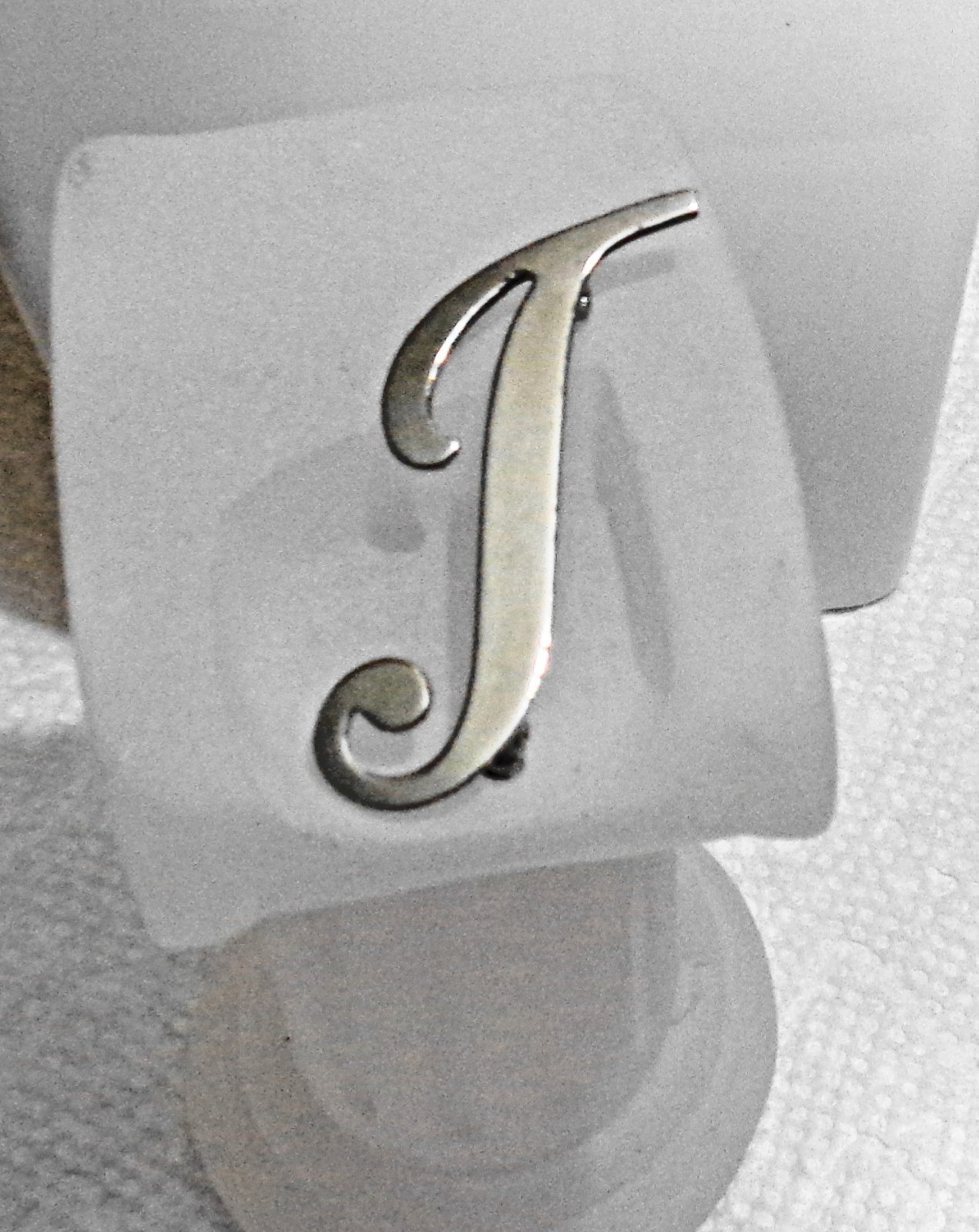 Large Vintage Sterling Silver “J” Pin 1 5/8 inch high signed “AM” 2.4 gm