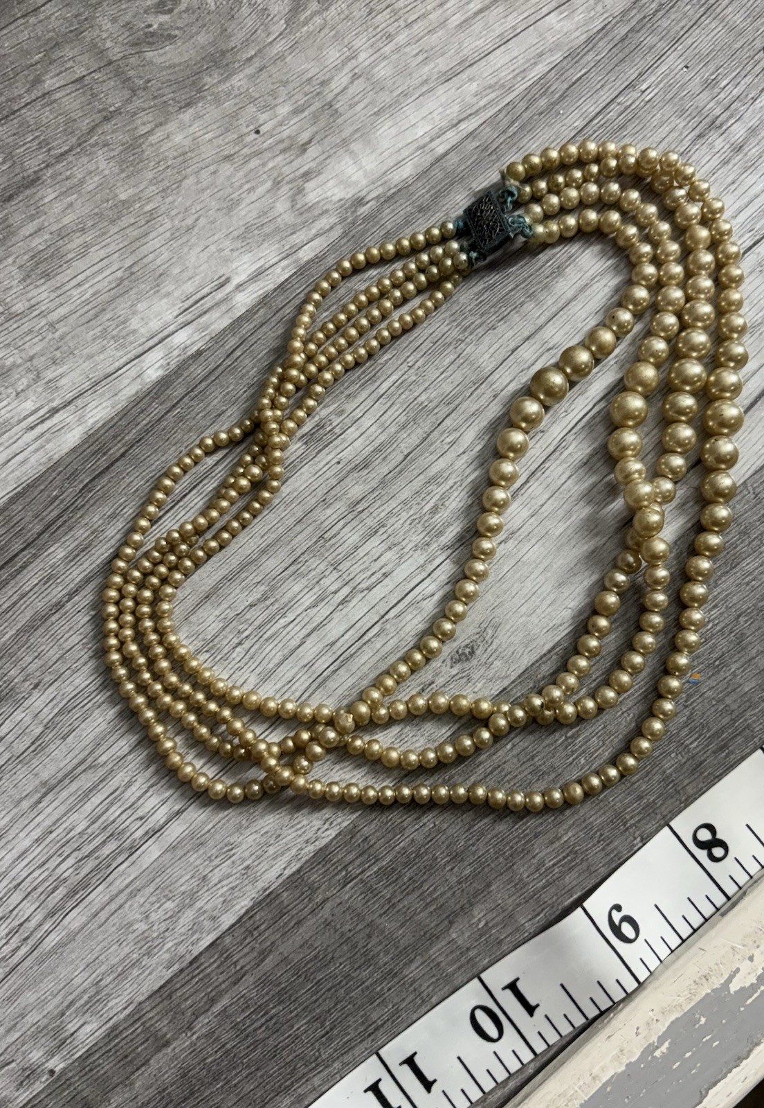 Vintage Valencia Elgin American Faux Pearl Necklace Set 4 Strands w/ Box 1950s
