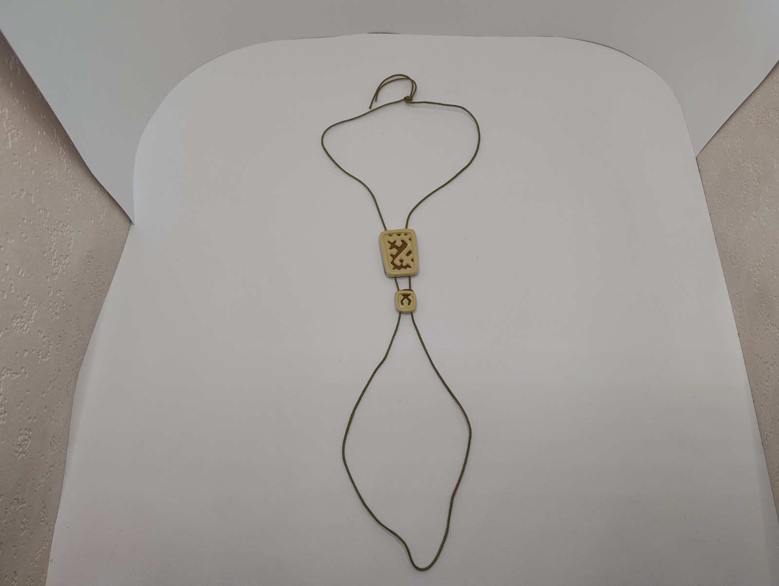 Soviet Vintage Kids Amulet Pendant Adjustable 70s 80s Plastic Bolo Tie USSR Rare
