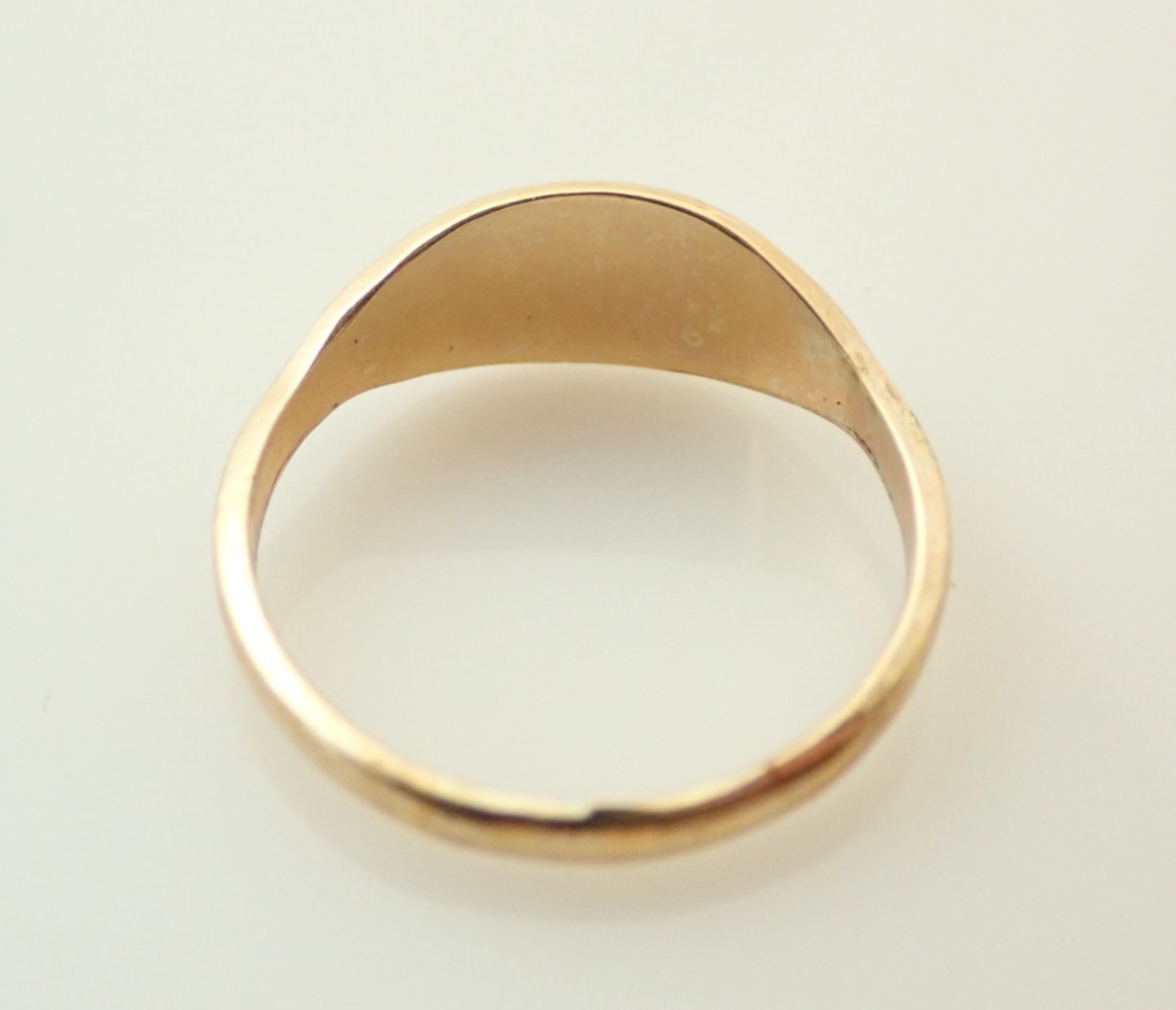 Vintage 10k Gold Filled Signet Initial Letter “M” Pinky Band Ring Sz 5.75
