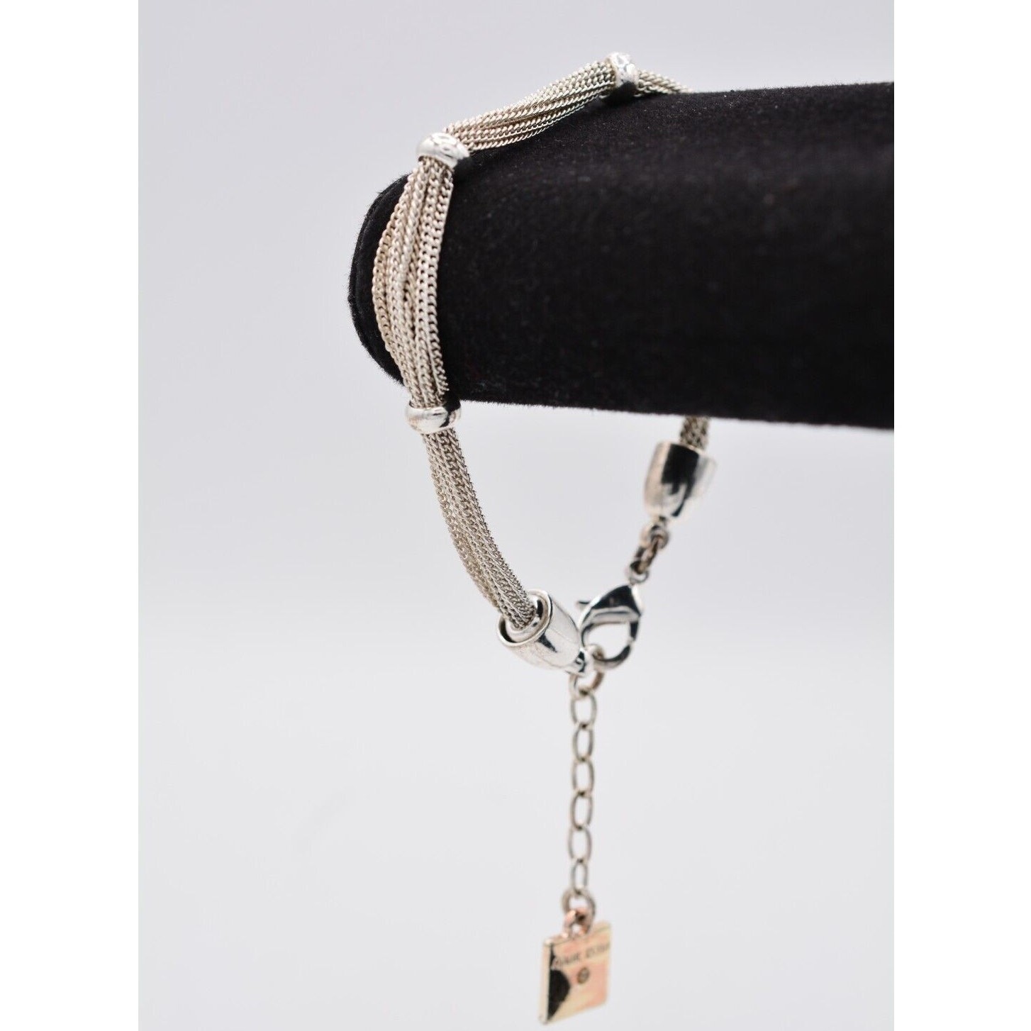 Anne Klein Vintage Bracelet Multi-Chain Bright Silver Tone Signed 1990s BinAW