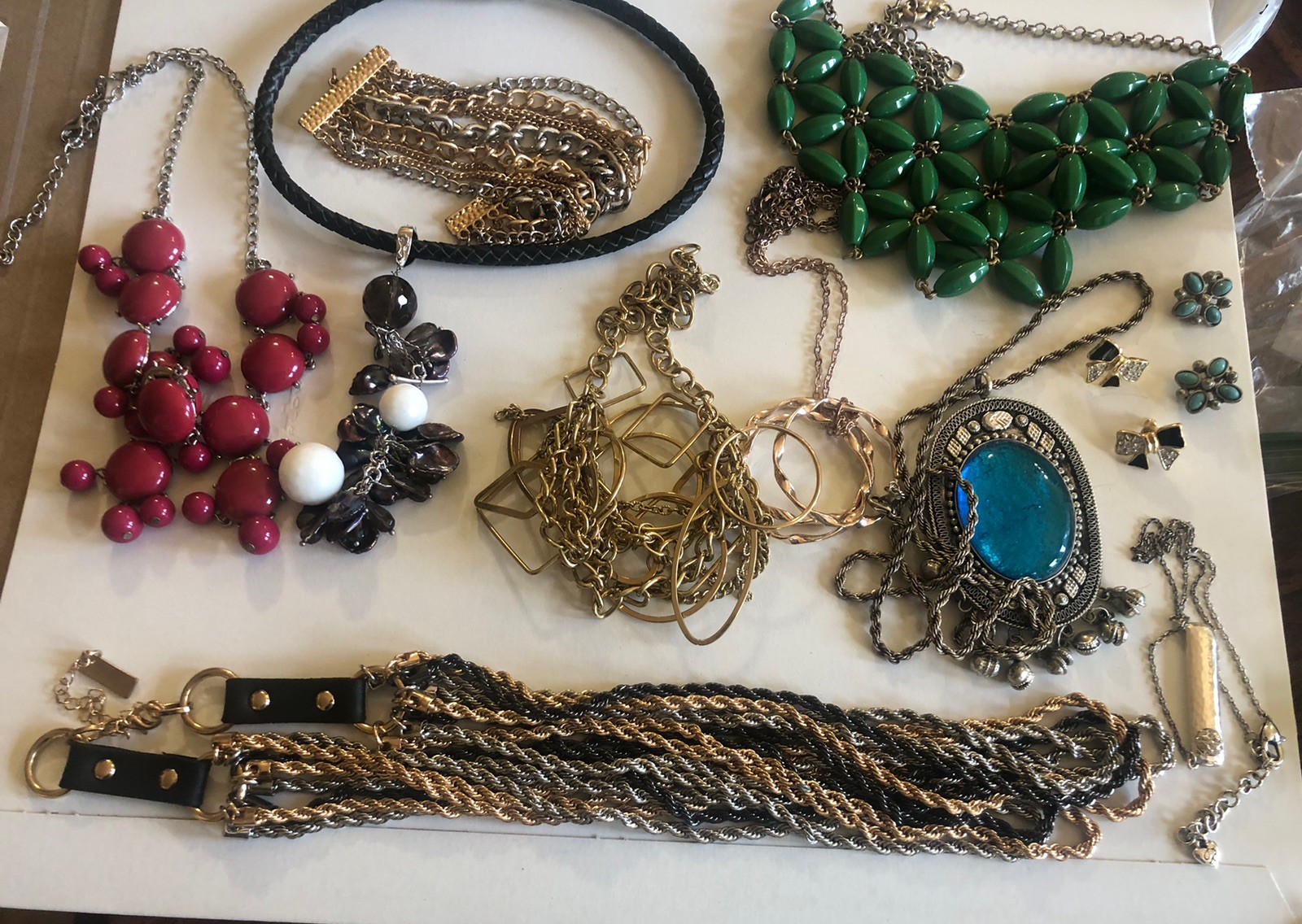 Jewelry 1 lb Lot -All intact ,Wearable Vintage Trifari, Brighton And More