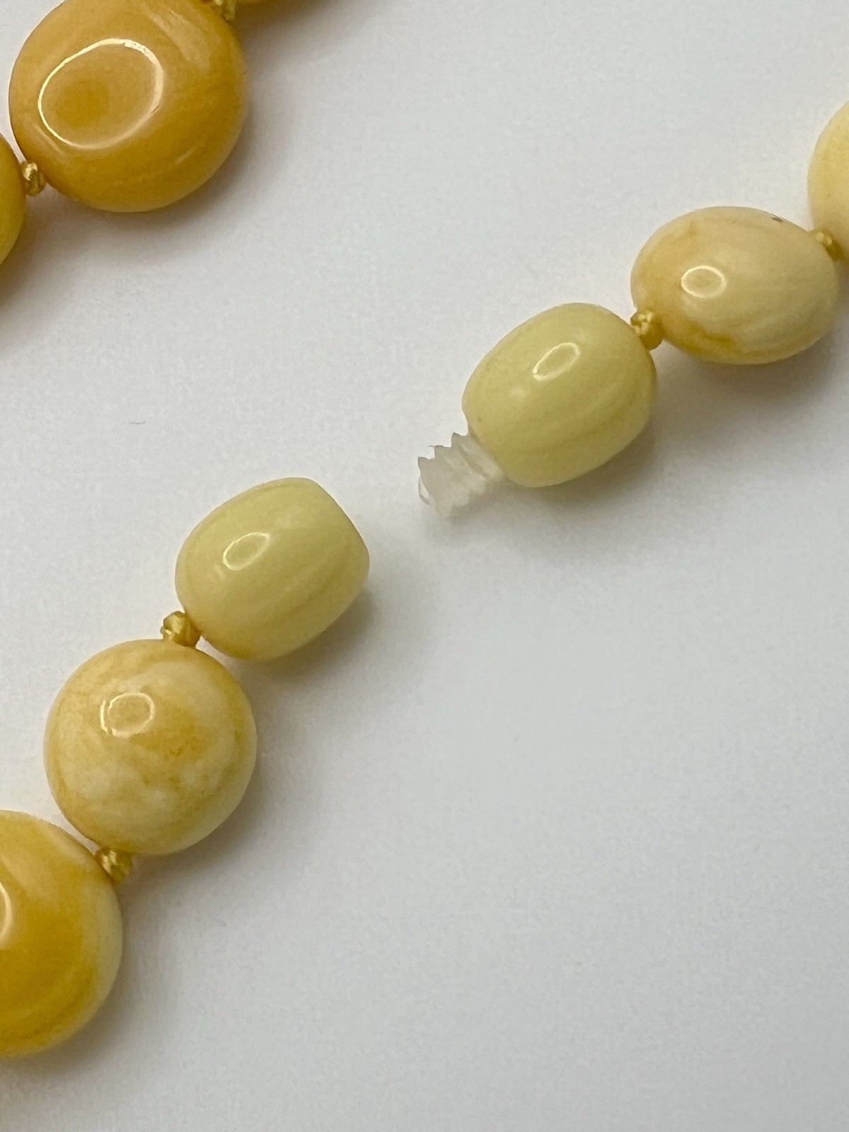 Butterscotch/Egg Yolk Baltic Amber Disk Bead 17-3/4” Necklace 20.8g