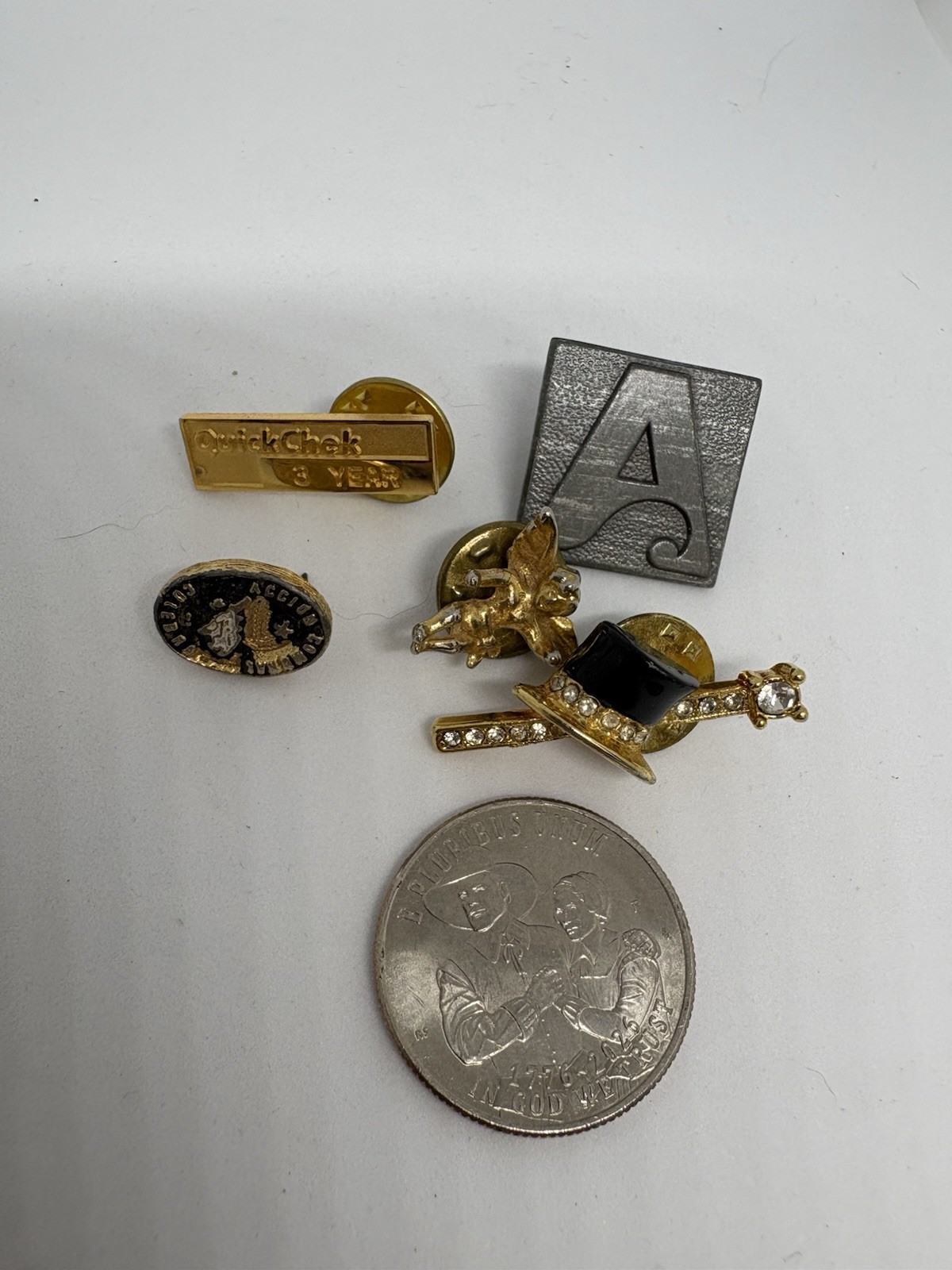 Lot Of Vintage Lapel Tie Pins Random Variety Blood Drive Flags Travel Workplace