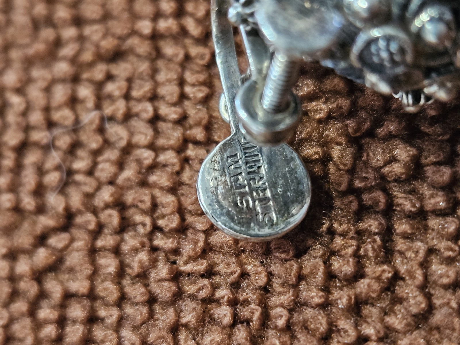 Vintage Siam Sterling Silver Screw Back Stud Earrings