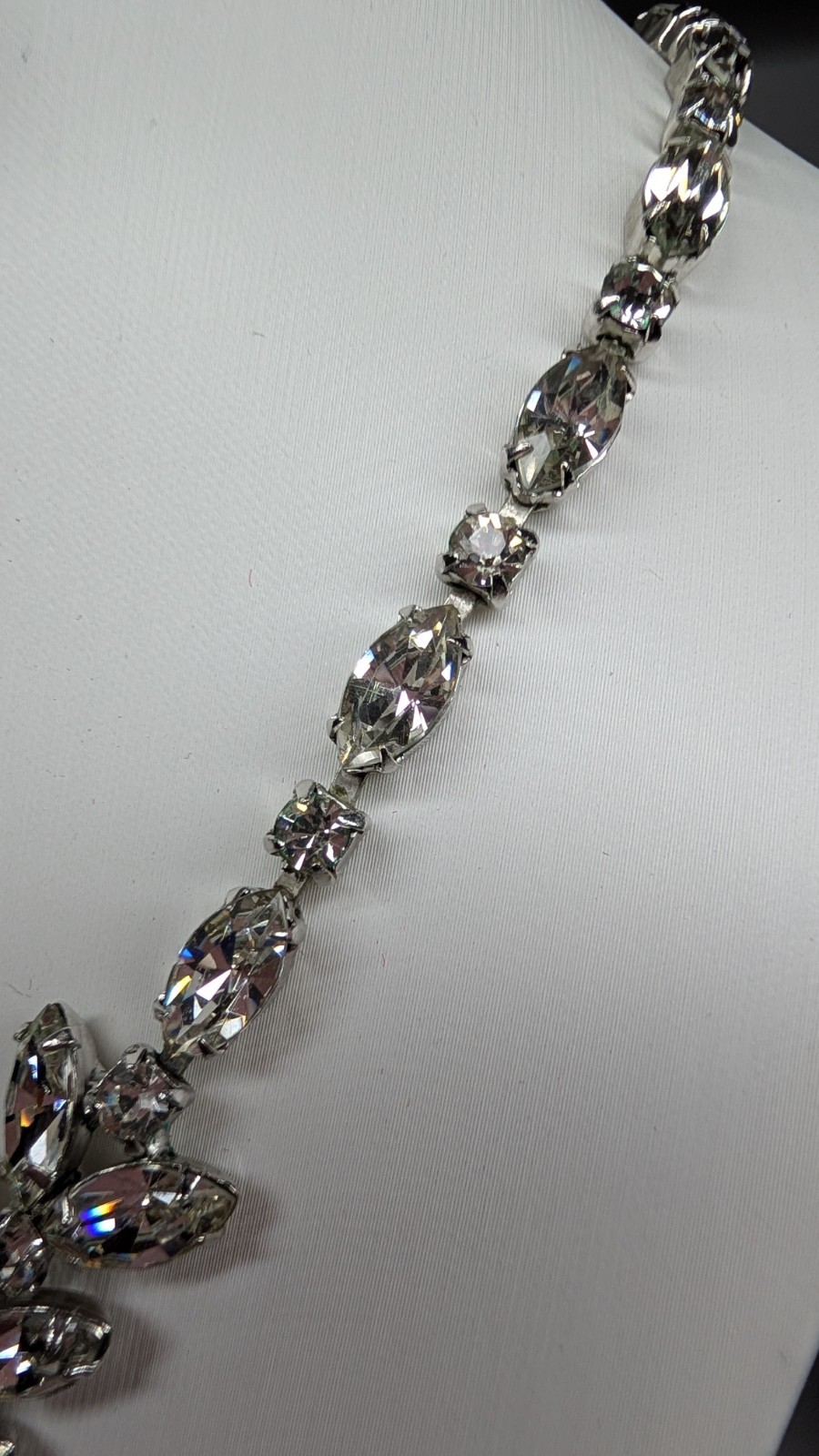 Fabulous vintage CHRISTIAN DIOR by KRAMER rhinestone adjust. statement necklace