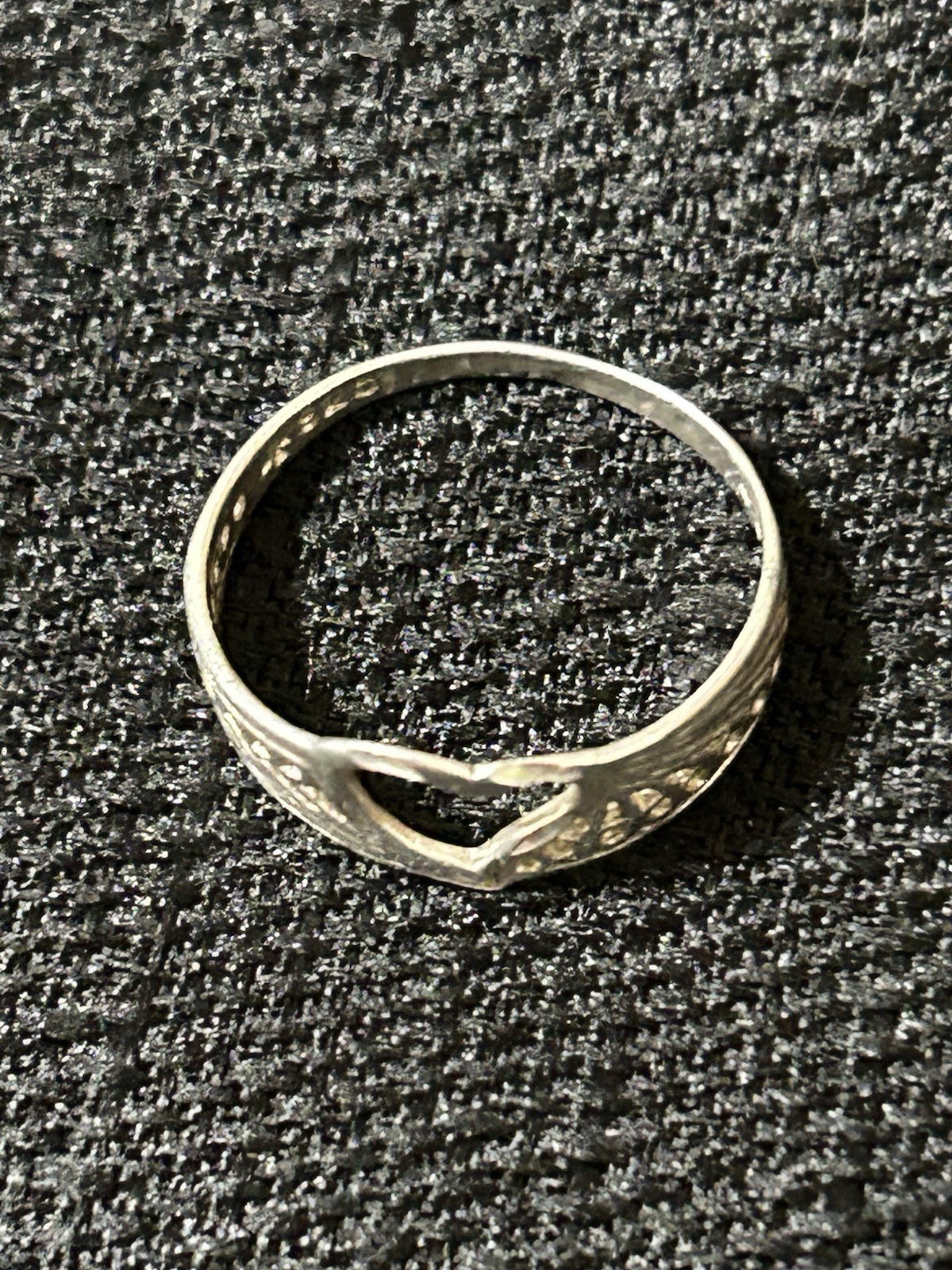 Vintage 925 Sterling Silver Ring Open Heart With Filigree Band Design Size 7