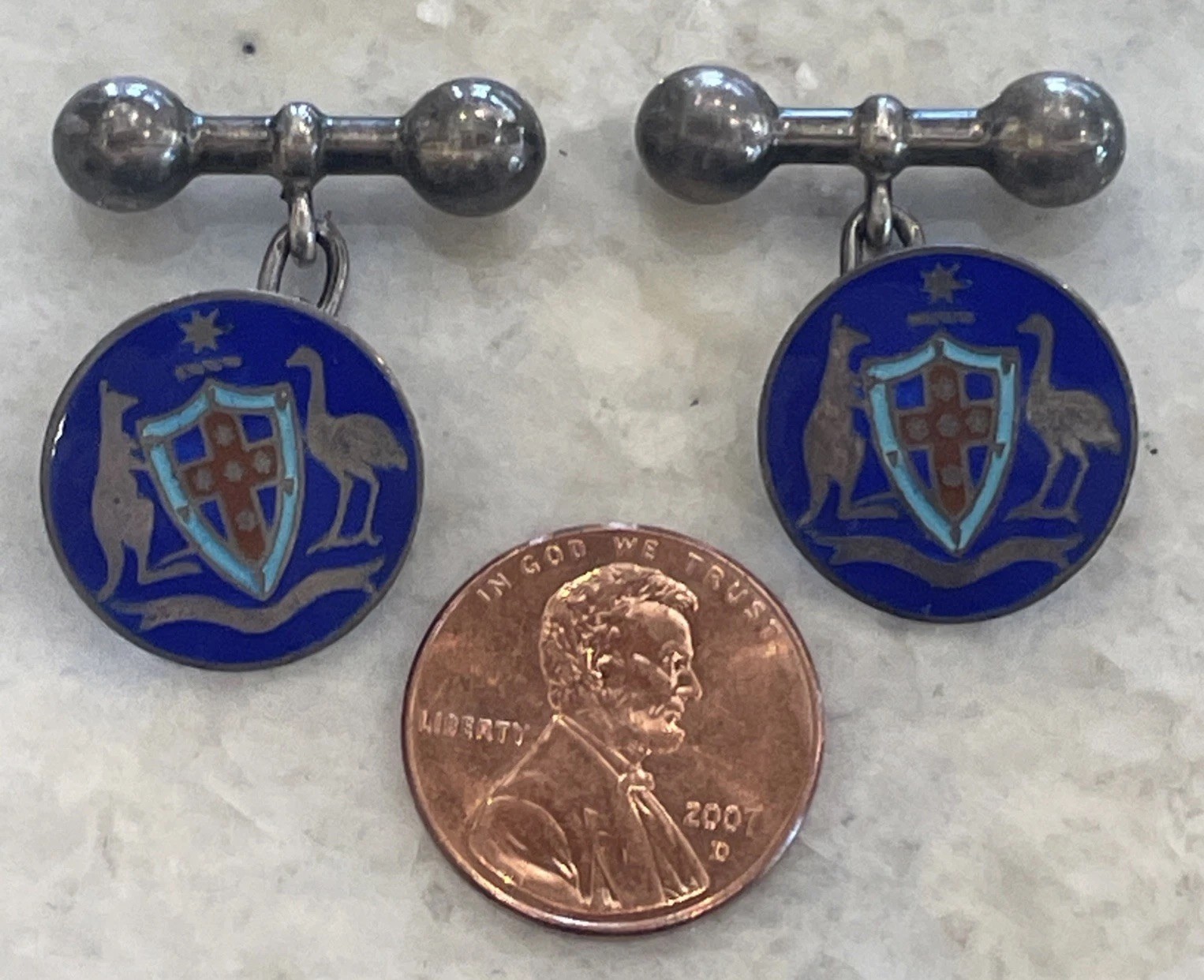 Antique Dunklings Cufflink Australian Federation-era Australian Coat of Arms