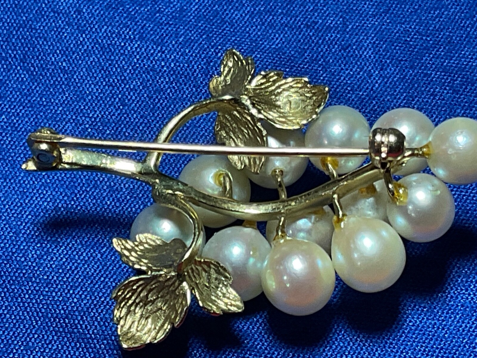 VINTAGE 14K PEARL GRAPE CLUSTER BROOCH PIN ESTATE FIND- 8 grams VERY NICE!