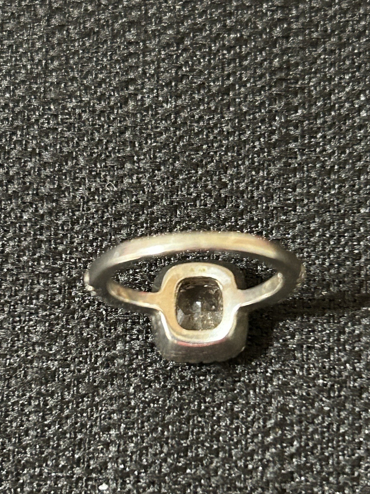 925 Sterling Silver Cushion Cut Cubic Zirconia Halo With Accents Ring Sz 4.25