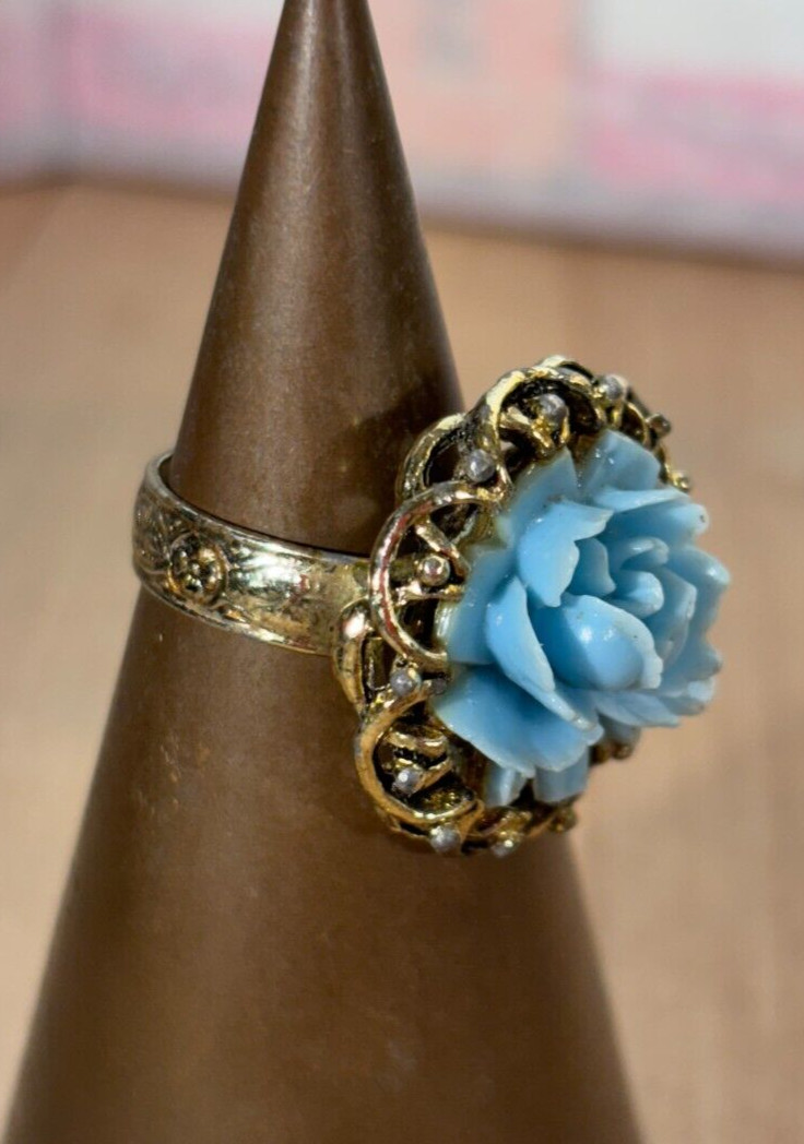 Mixed Carved and Molded Celluloid and Other Vtg Jewelry, Rings, Bracelet Sz 8