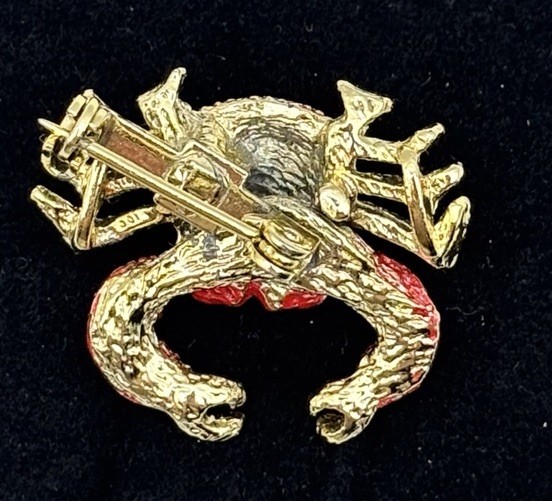 Crab Brooch Enamel w Rhinestone Eyes Articulated Scatter Claws Pin Vintage 1950s