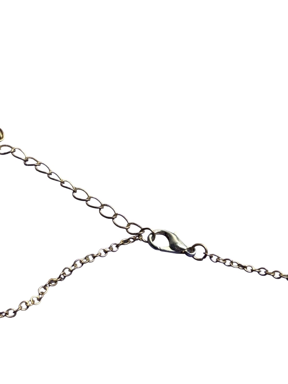Vintage 90s Dainty Goldtone Chain Choker Necklace Faceted Gunmetal Station Beads