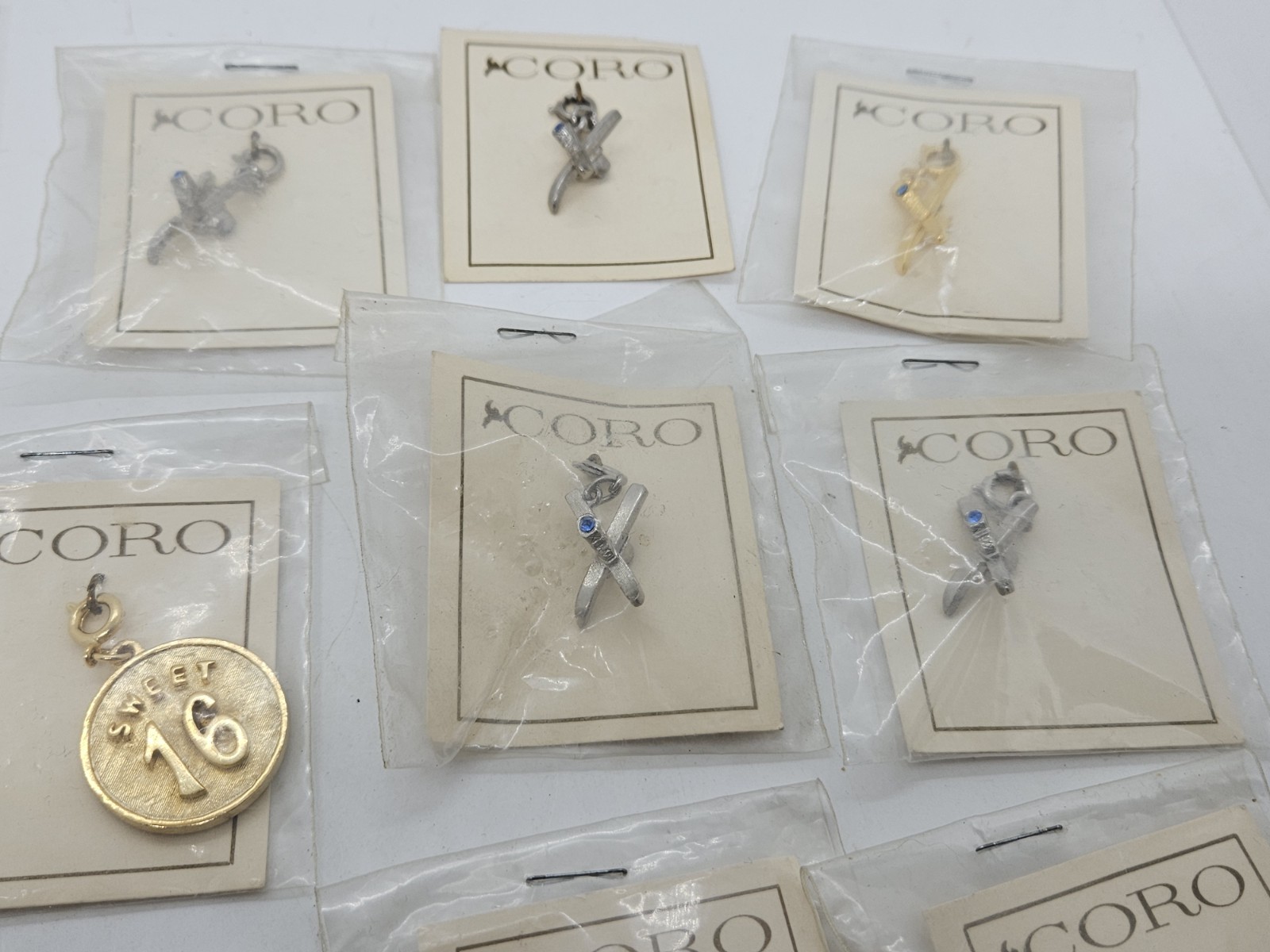 Vintage Lot NOS New Unused CORO Necklace Jewelry Pendants w/Original Packaging