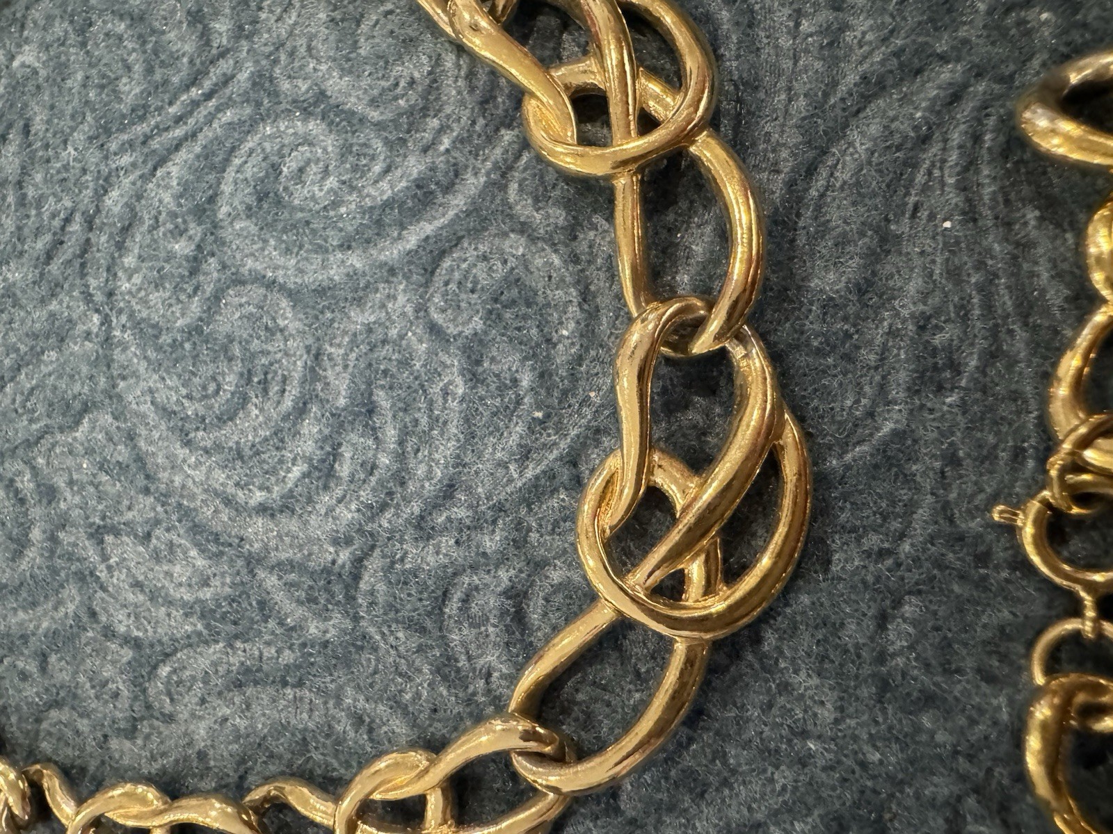 Unmarked Chunky Statement Runway Choker Necklace + Bracelet Set Gold Tone Chain