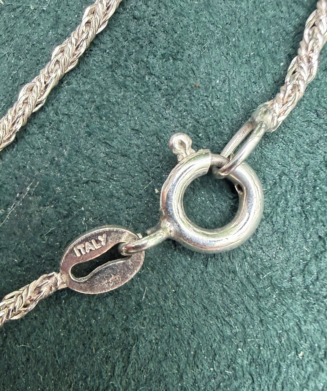 Vintage 7″ 925 Italian ISC sterling silver bracelet w/large puffed heart — B