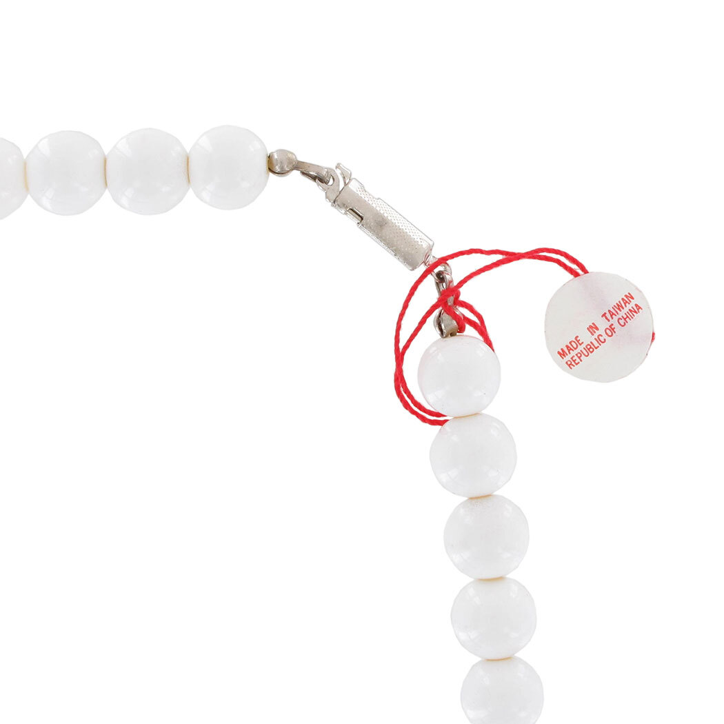 Black White Bead Lucite Geometric Earrings 1.75″ Necklace 21″ Women Jewelry Set